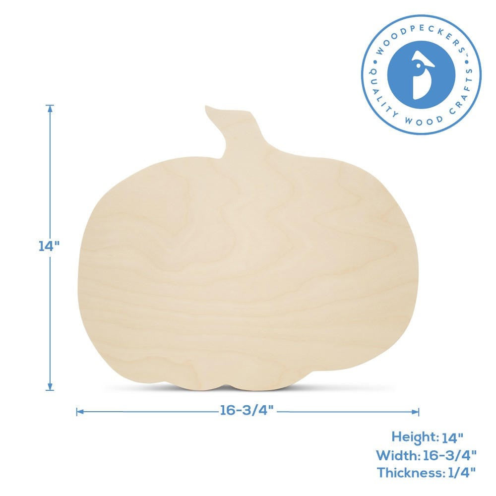 14" Wooden Pumpkin Cutout, 1/4” Thick