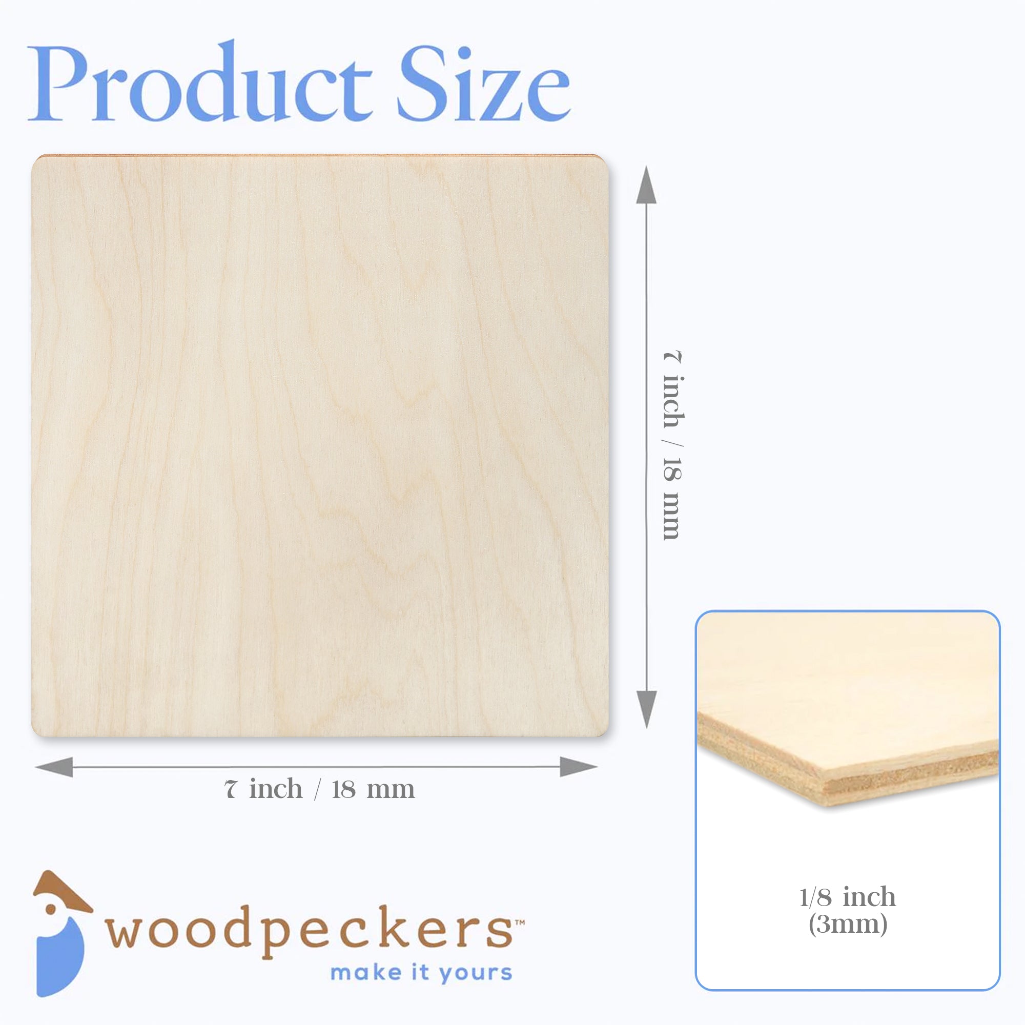 1/8" x 7" x 7" Baltic Birch B/BB Plywood Sheet