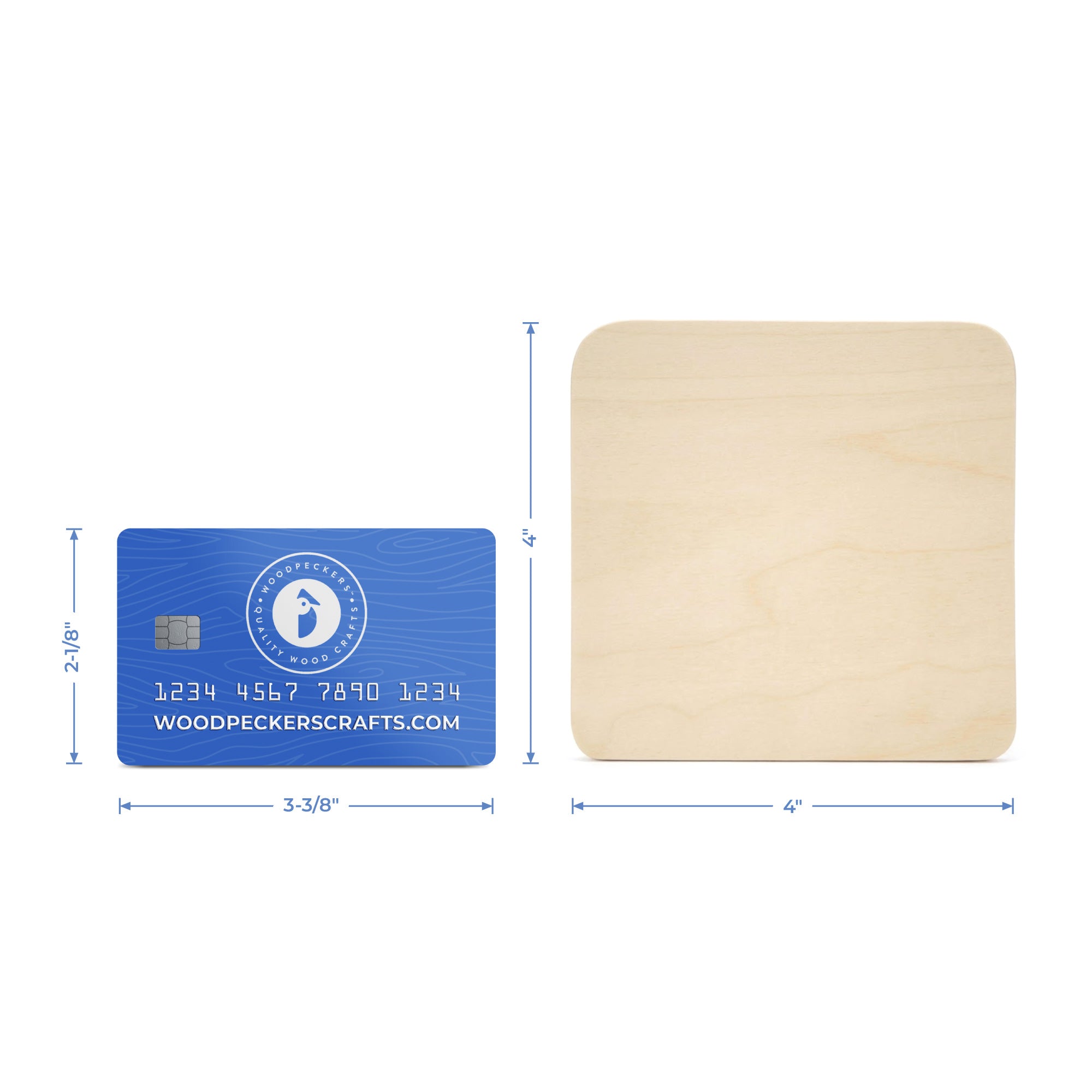 Wooden Rounded Square Coaster, 4”