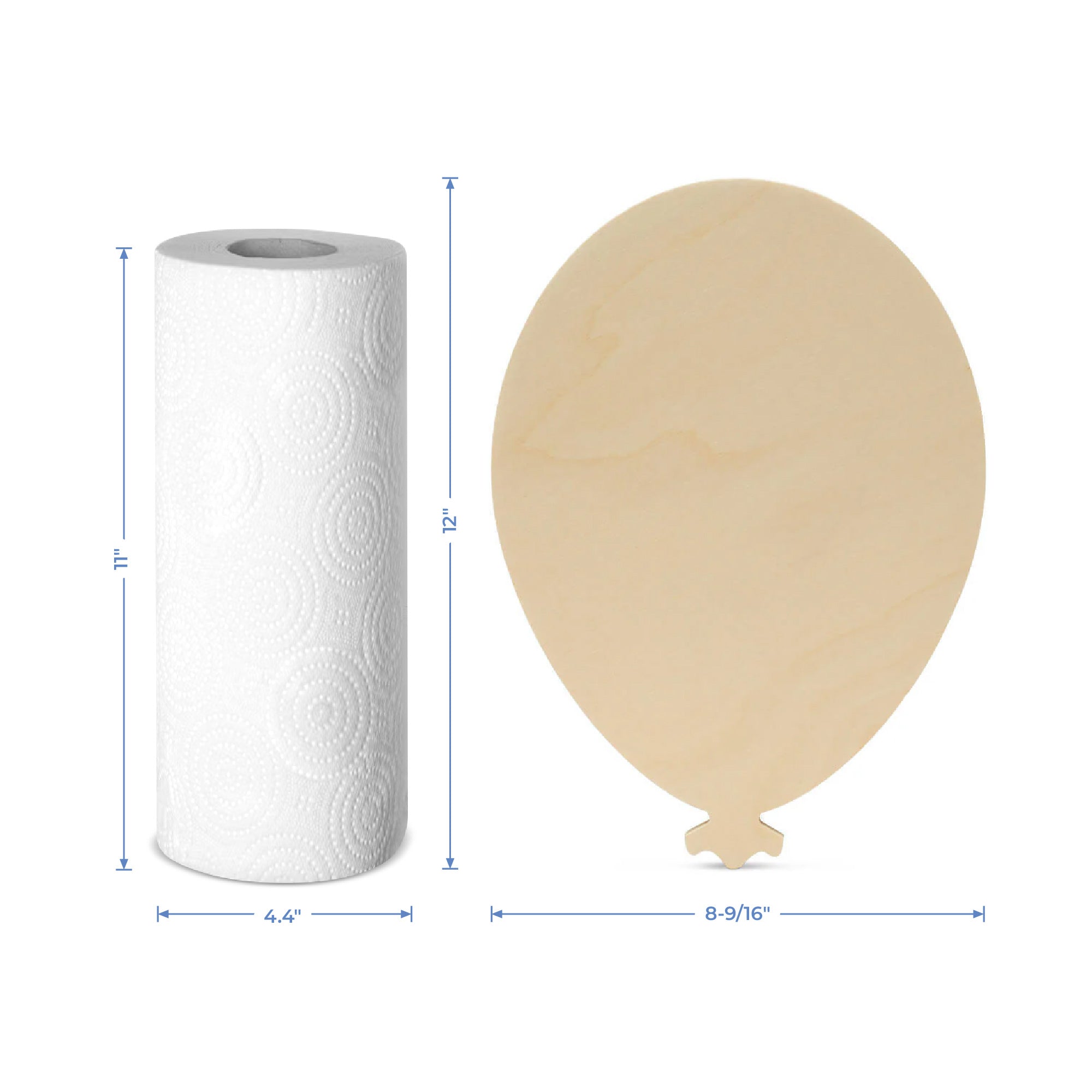 12" Wood Balloon Cutout, 12" x 8.5" x 1/4"