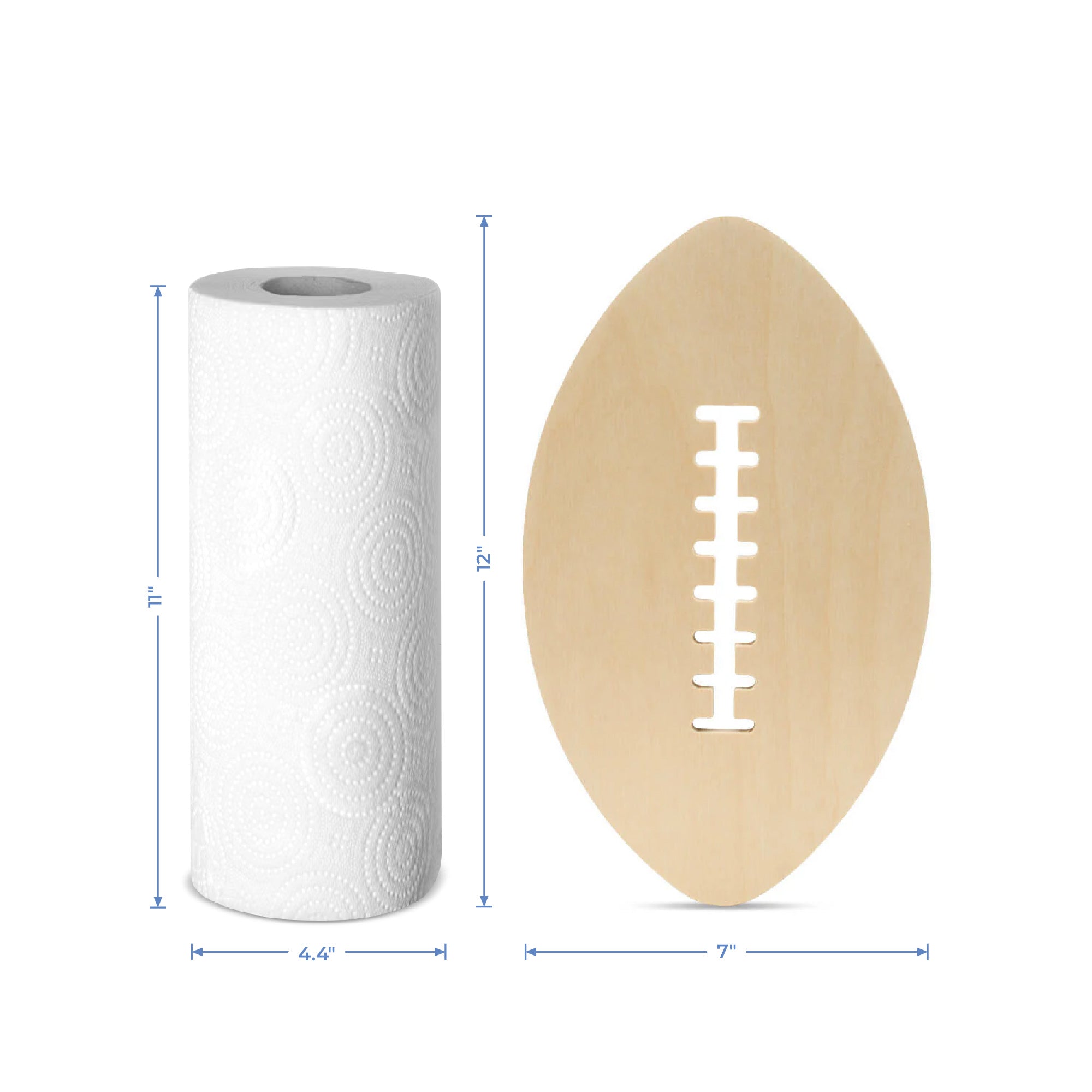12" Wood Football Cutout, 12" x 7" x 1/4"