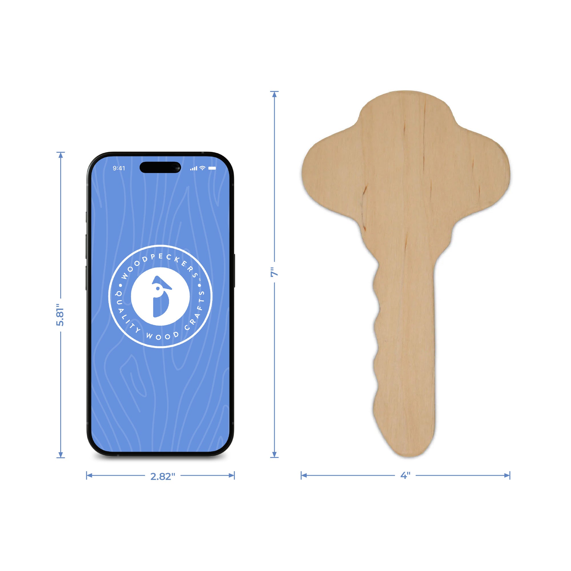 7" Wooden Key Cutout