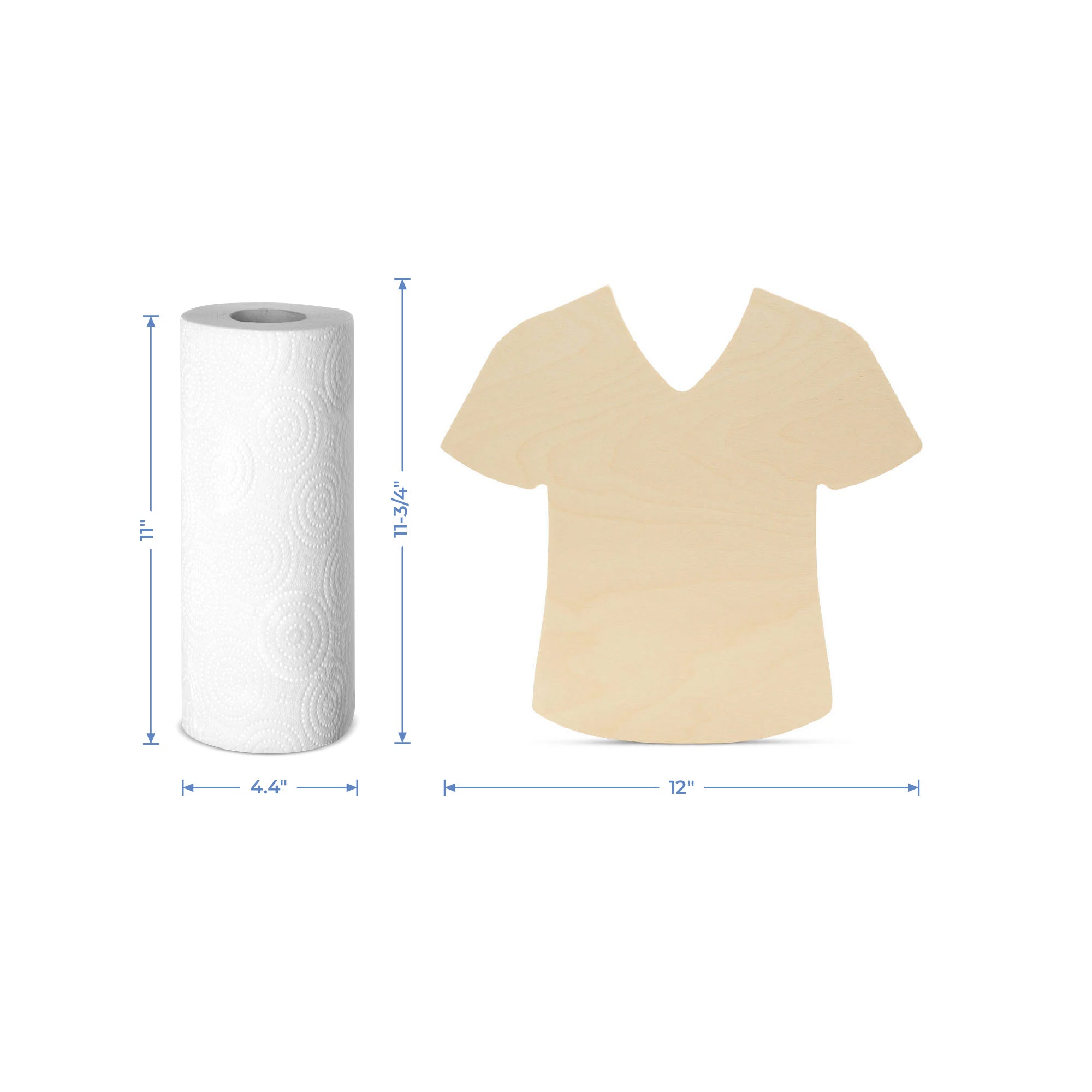 12" Wood Nurse Scrub Cutout, 12" x 11.75" x 1/4"