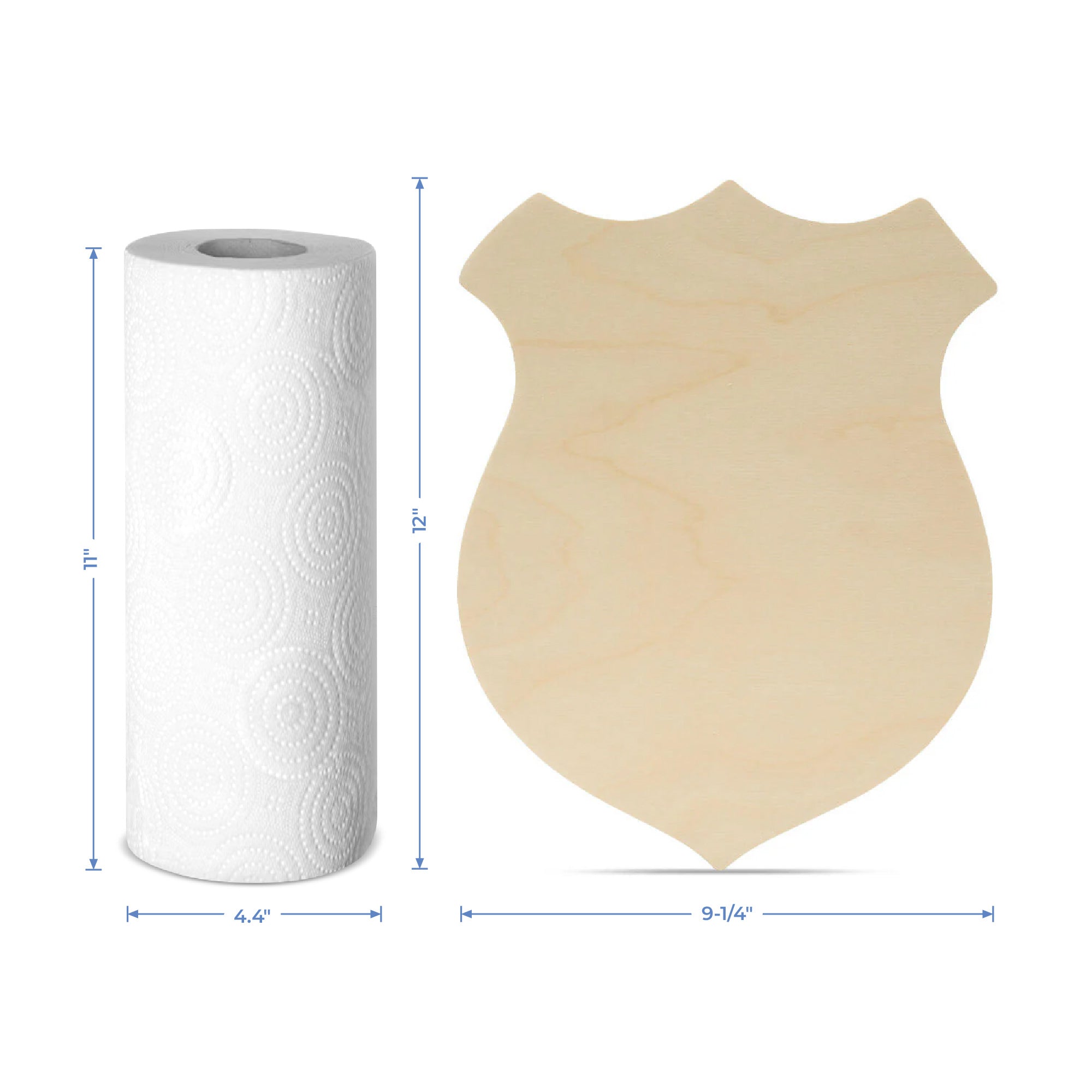 12" Wood Police Badge Cutout, 12" x 9-1/4" x 1/4"
