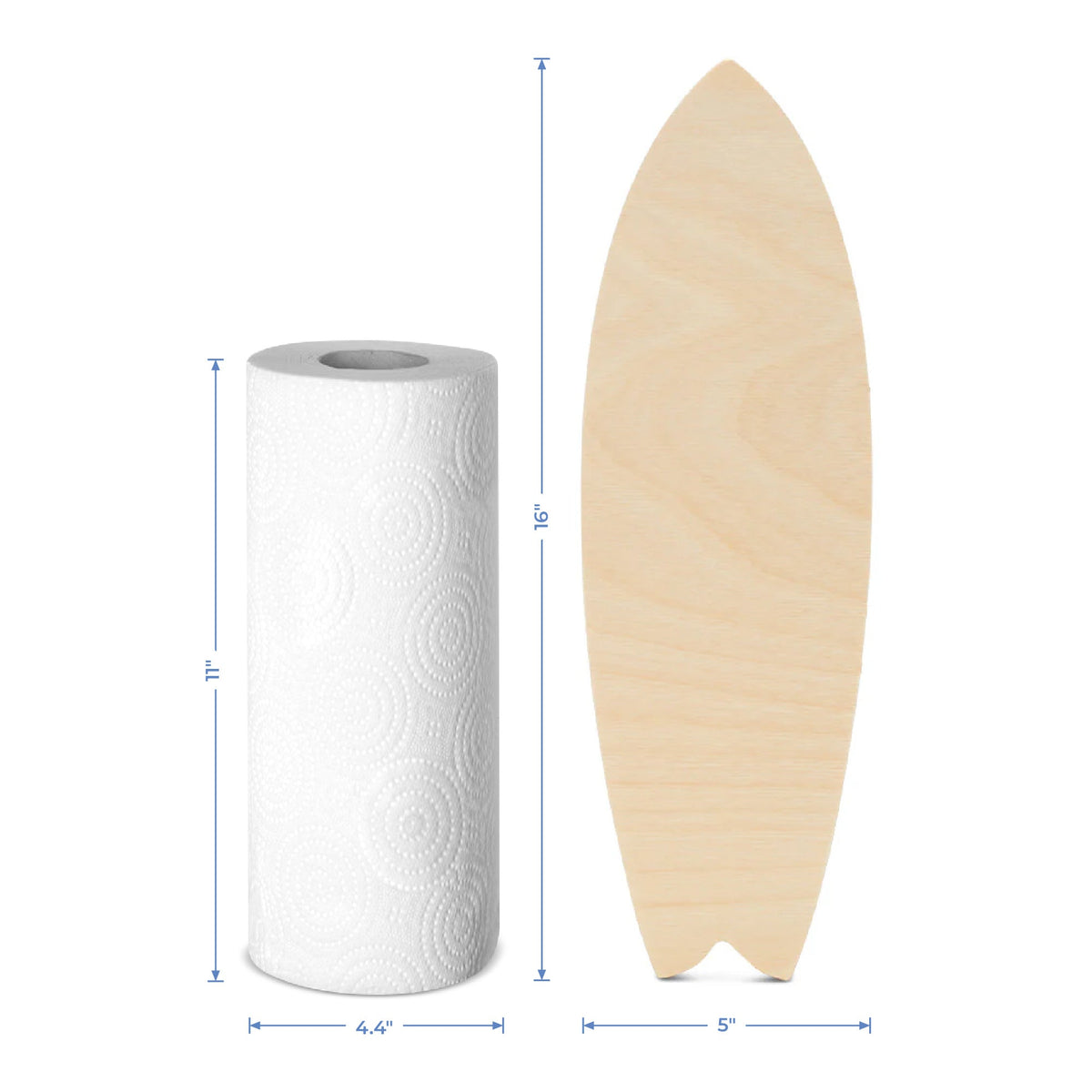 16" Wood Surfboard Cutout