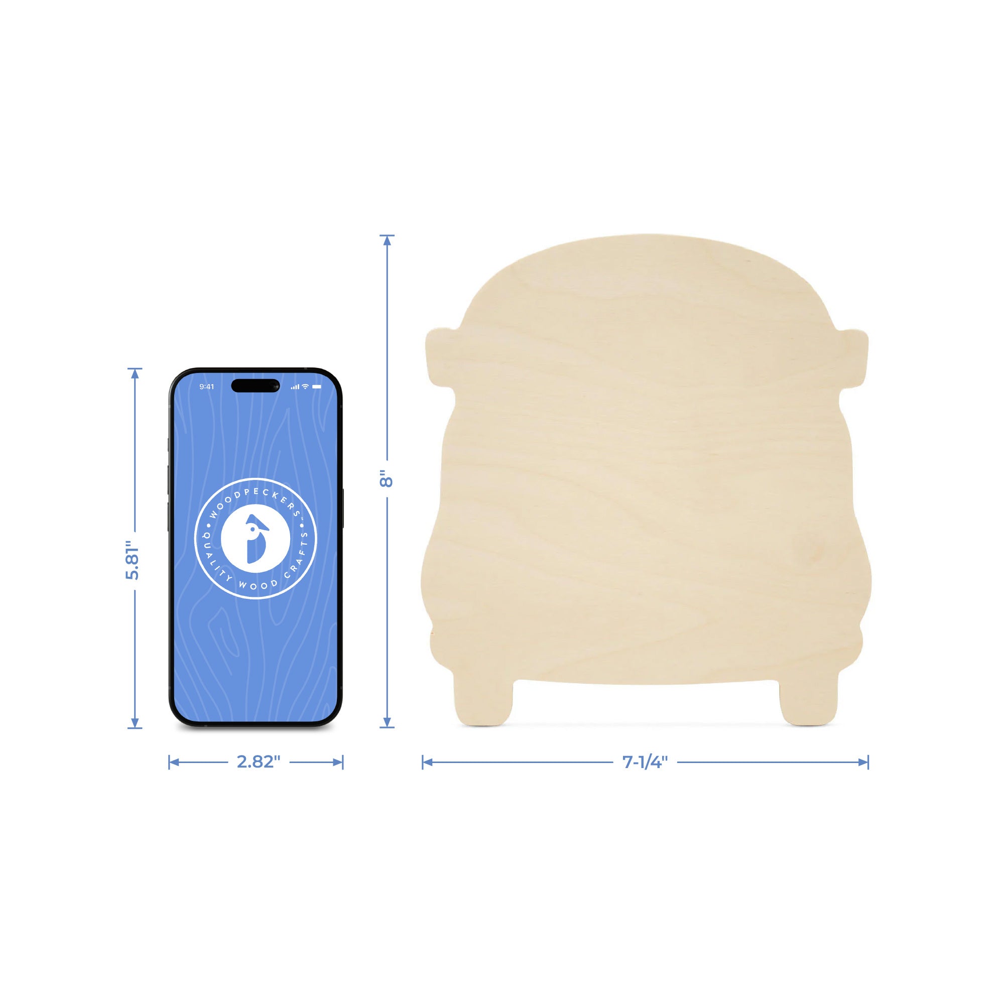 Wood VW Bus Cutout, 8"