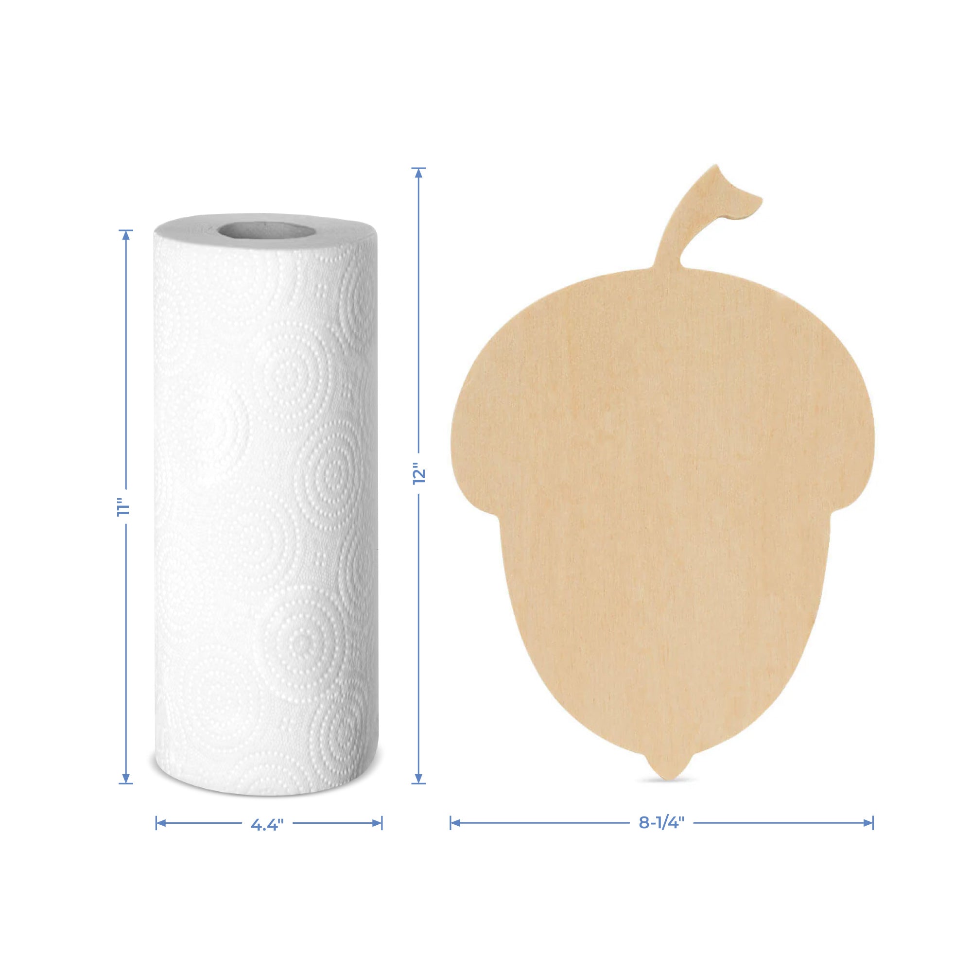 Wood Acorn Cutout Large, 12" x 8.25"
