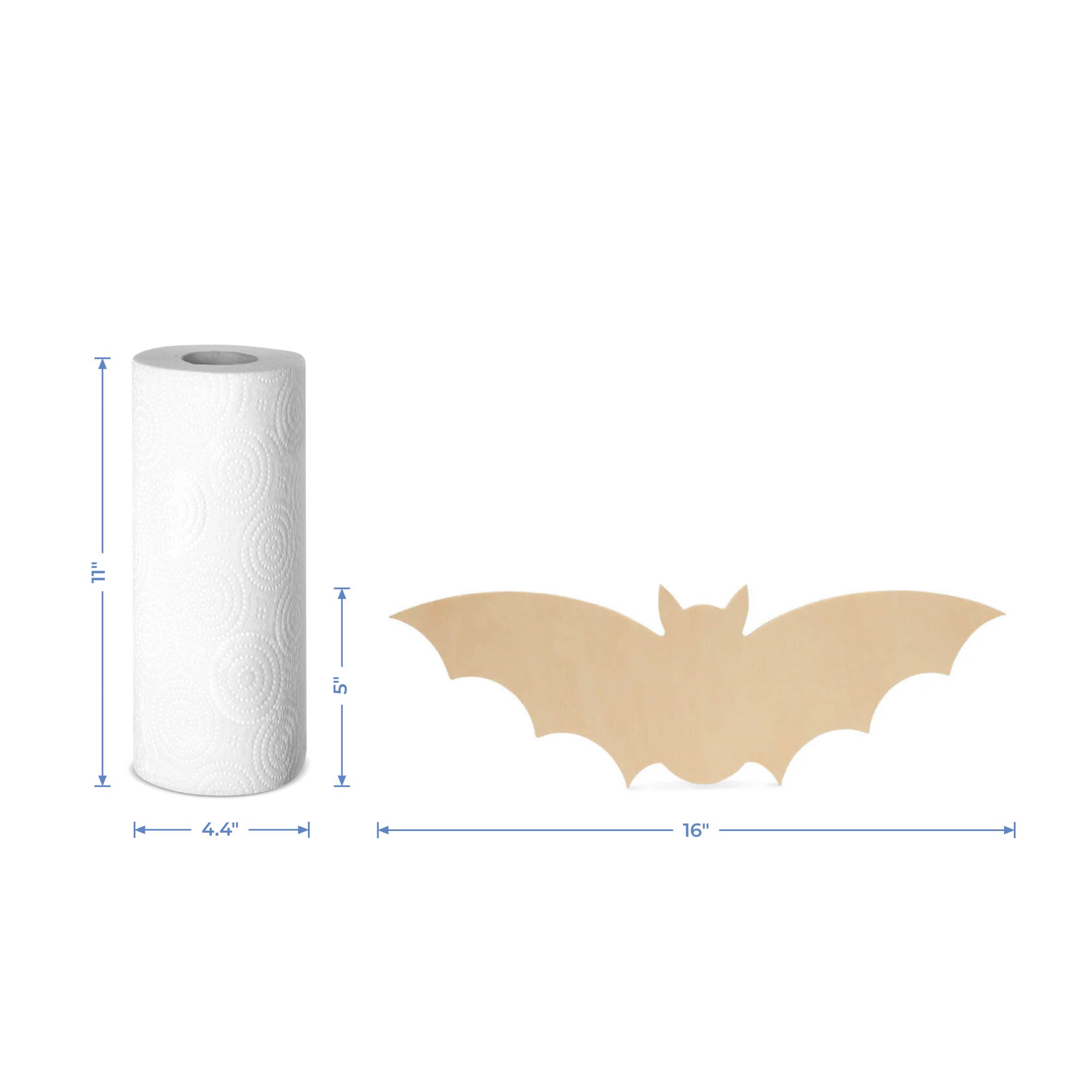 Wood Halloween Bat Cutout, Large 16" x 5.25"