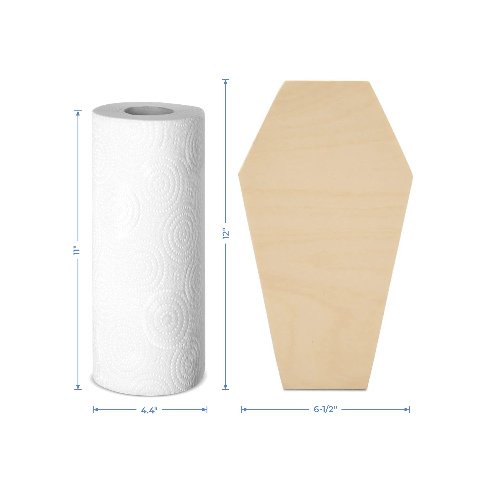 Wood Coffin Cutout, 12" x 6-1/2"