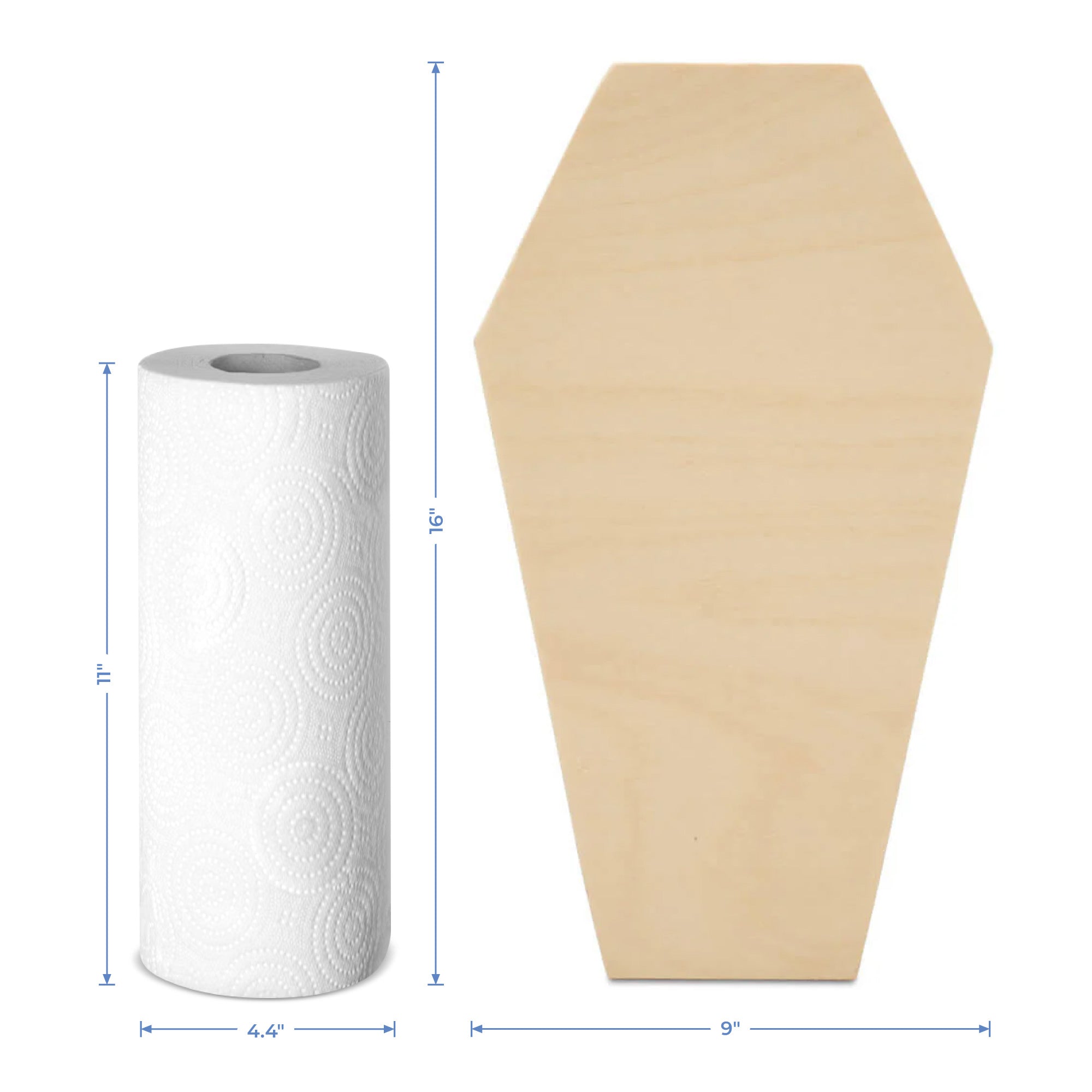 Wood Coffin Wooden Cutout, 16" x 9"