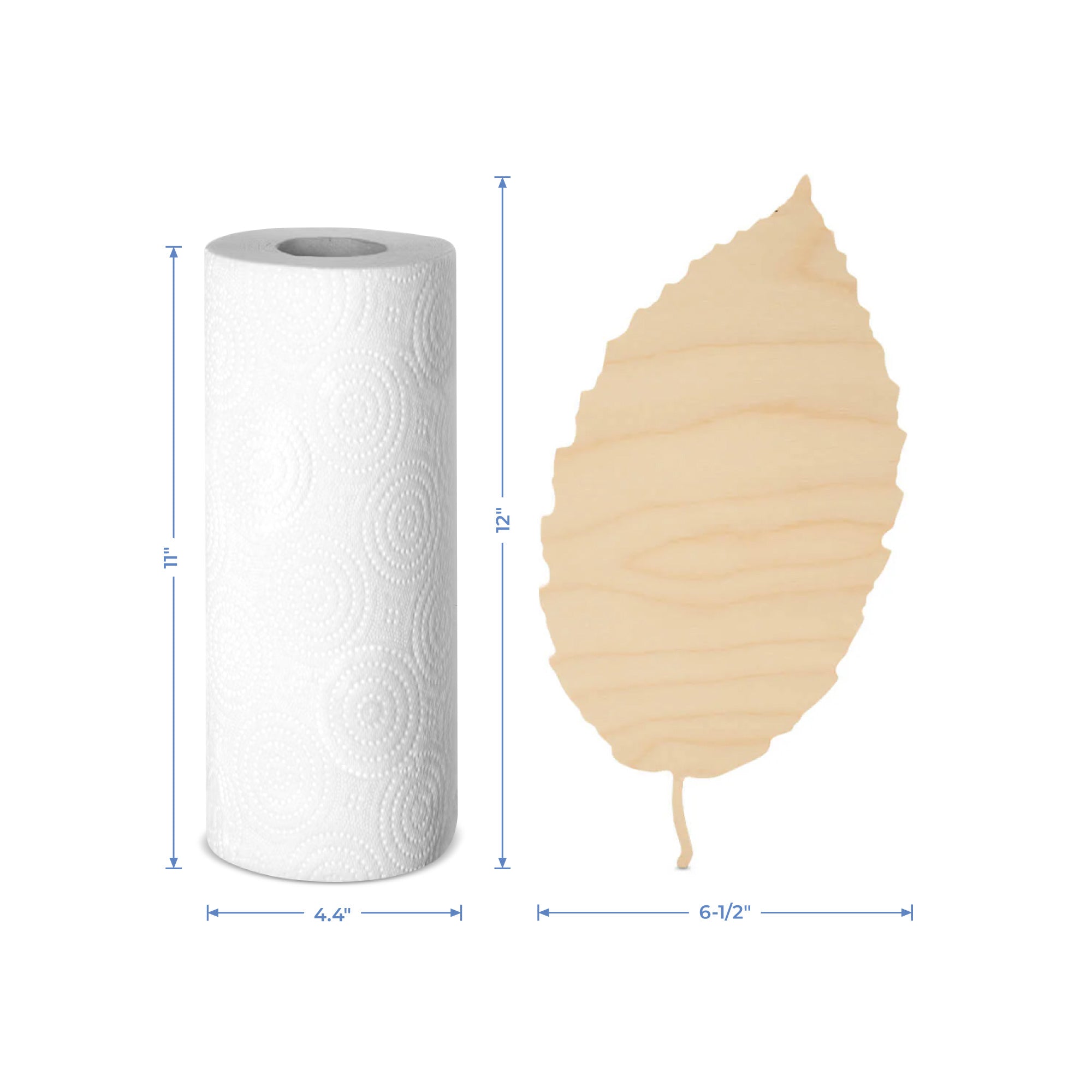 Wood Leaf Cutout, 12" x 6-1/2"
