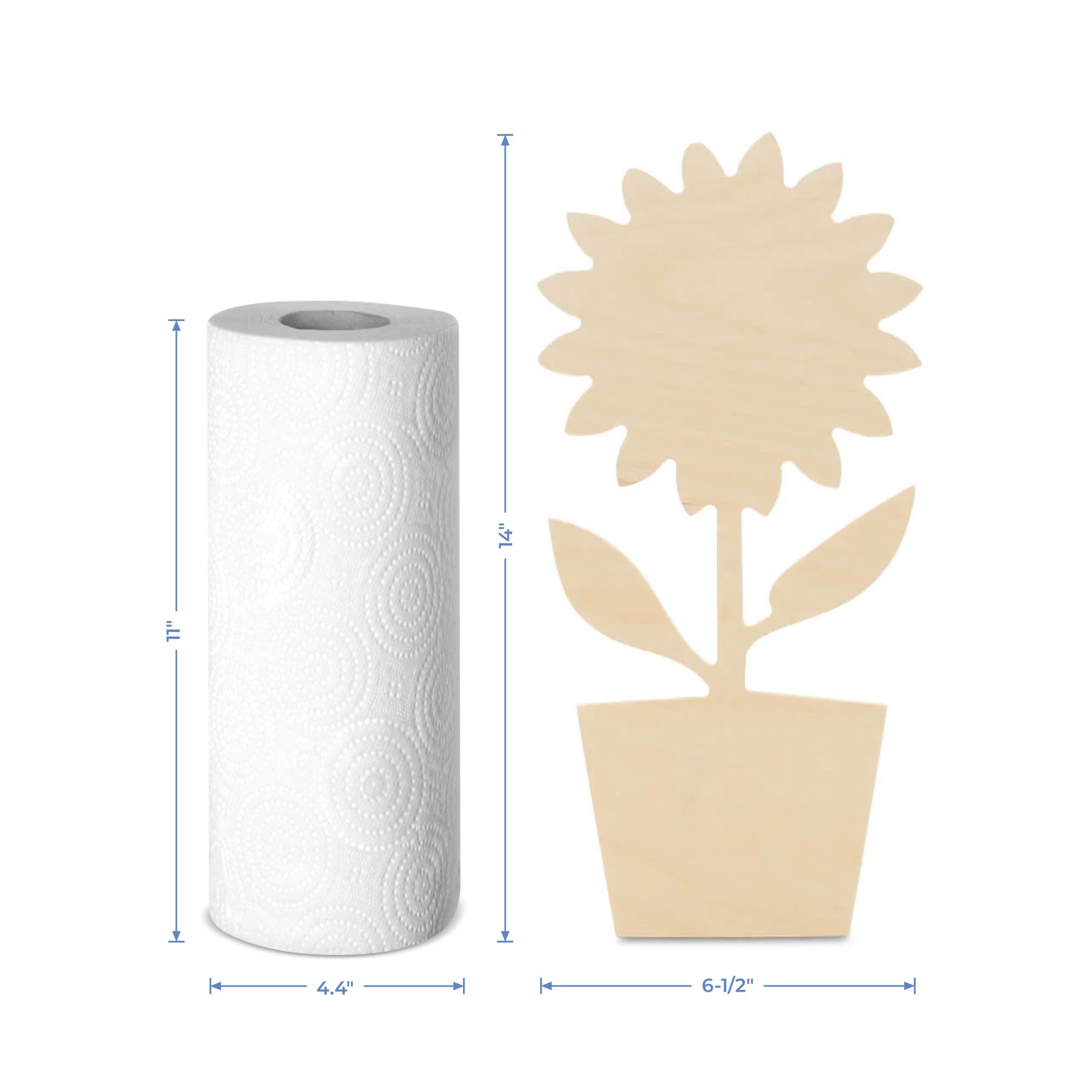 Wood Sunflower Pot Cutout