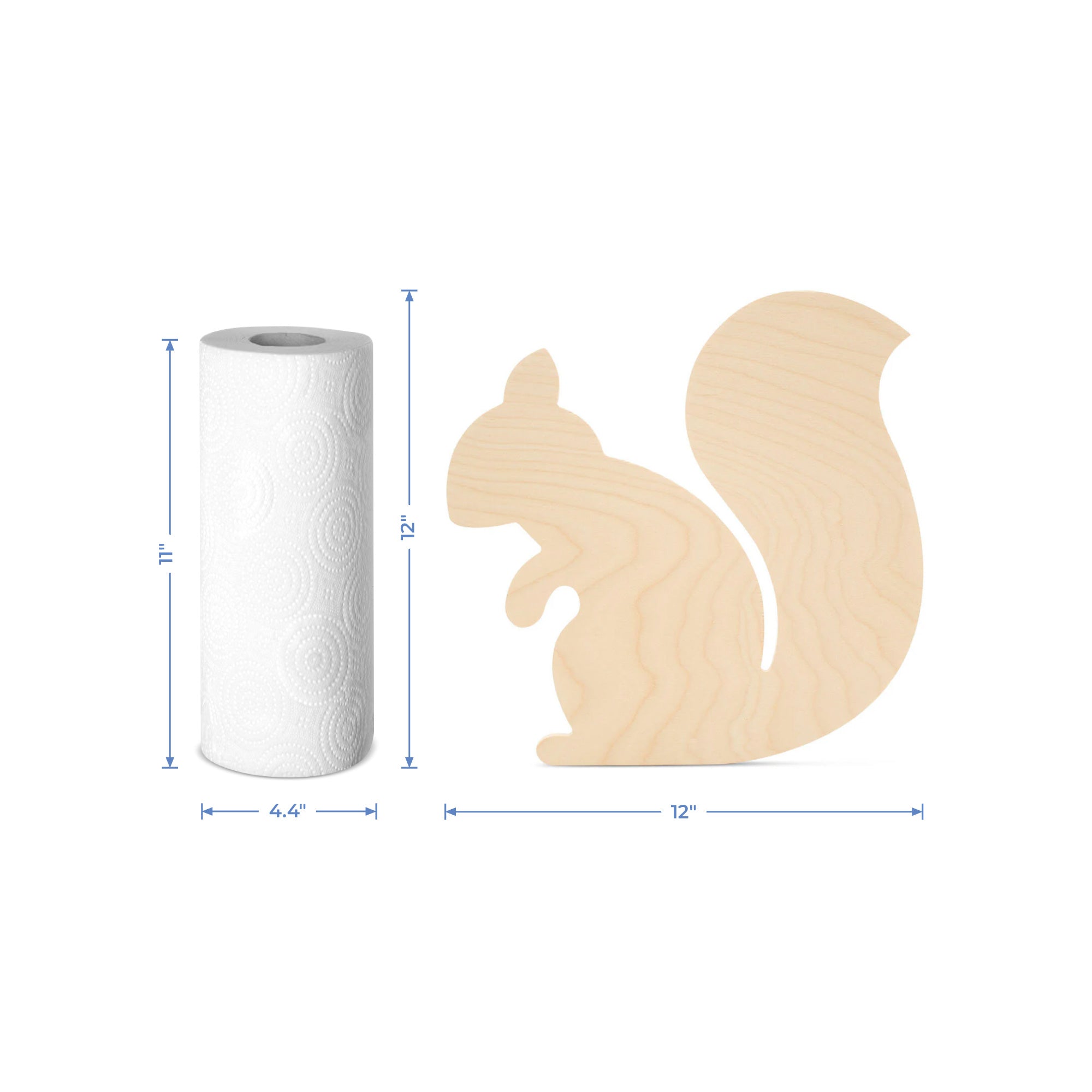 Wood Squirrel Wooden Cutout, 12" x 12"
