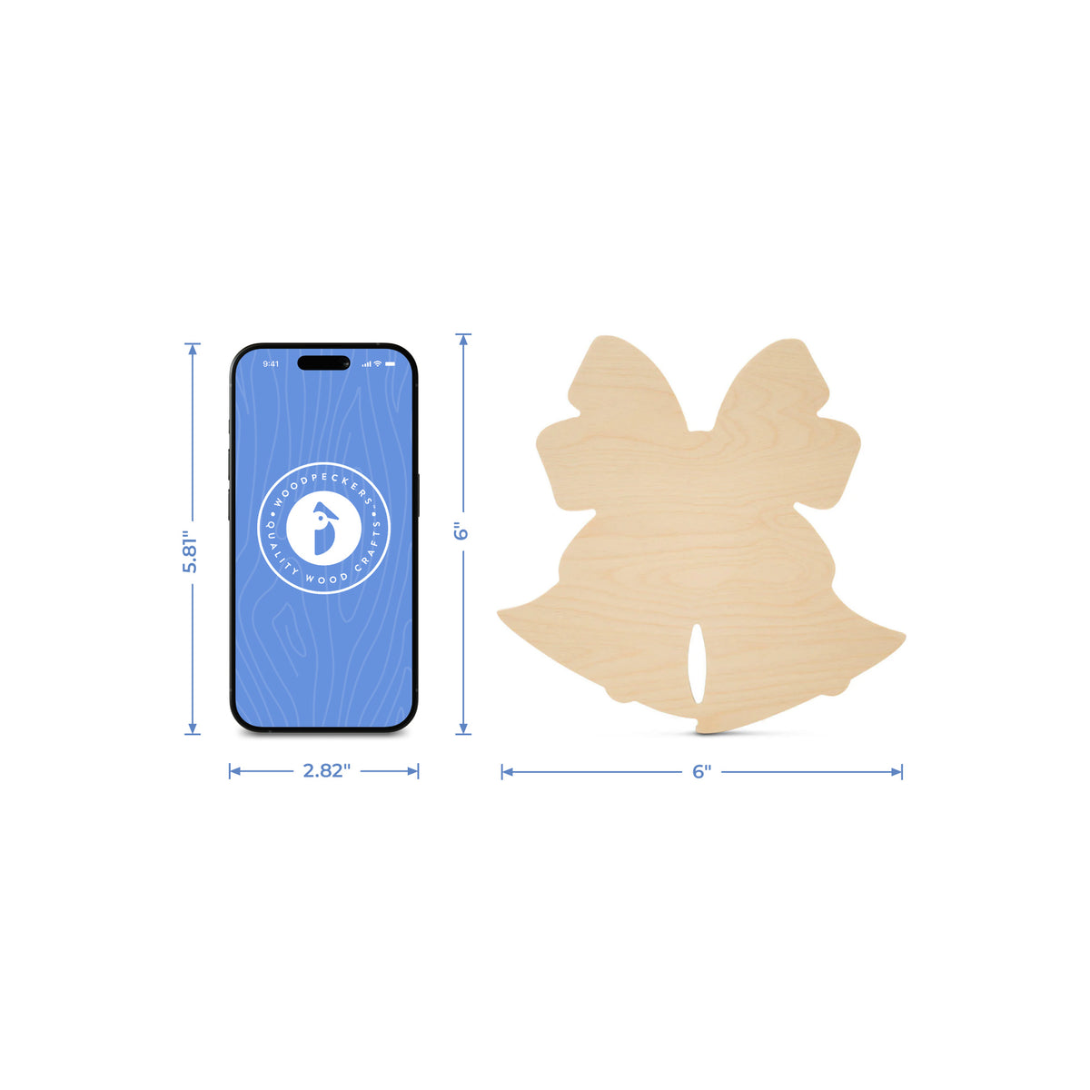 6" Christmas Bells Cutout