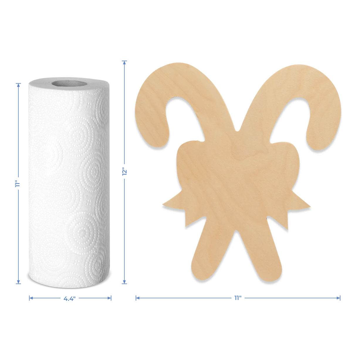 Double Candy Cane Cutout, Large 12" x 11"