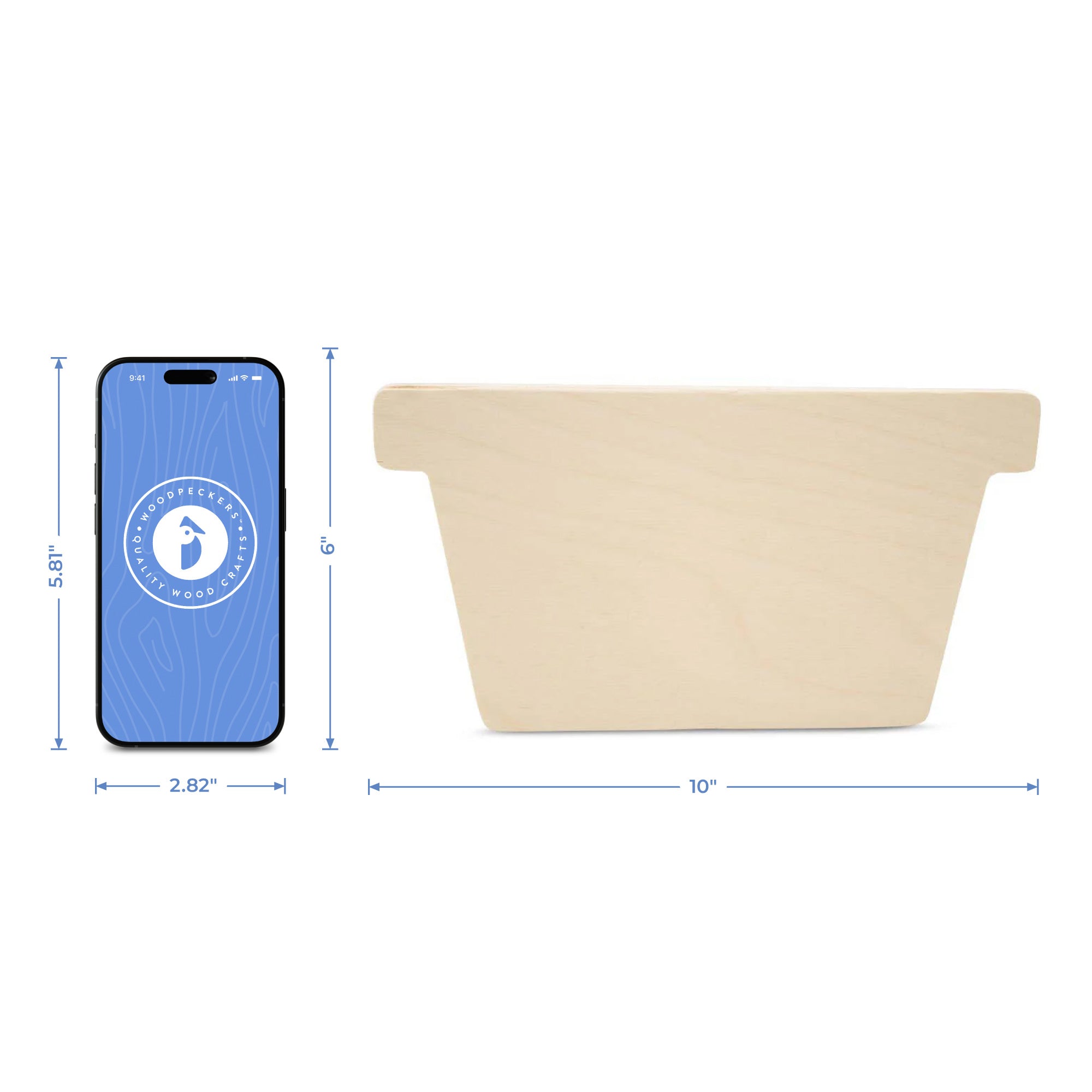 Wood Flower Pot Cutout, 10"