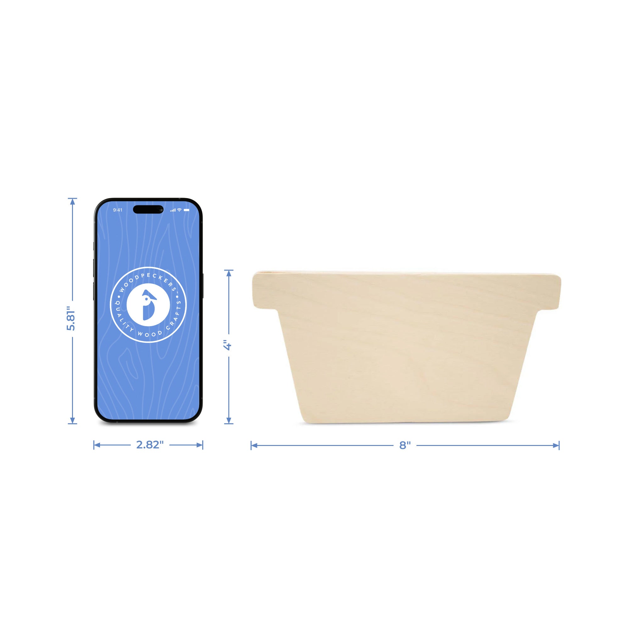 Wood Flower Pot Cutout, 8"