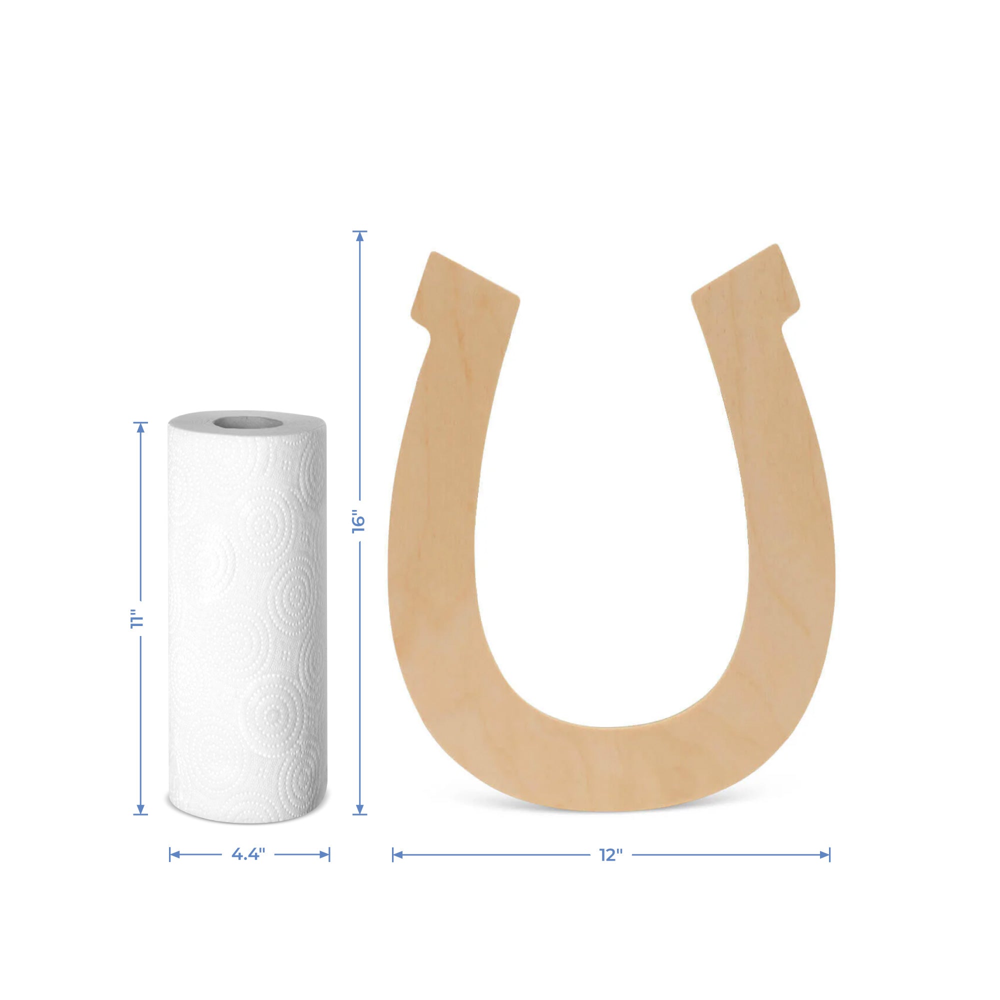 Wood Horseshoe Extra Large, 16" x 13"