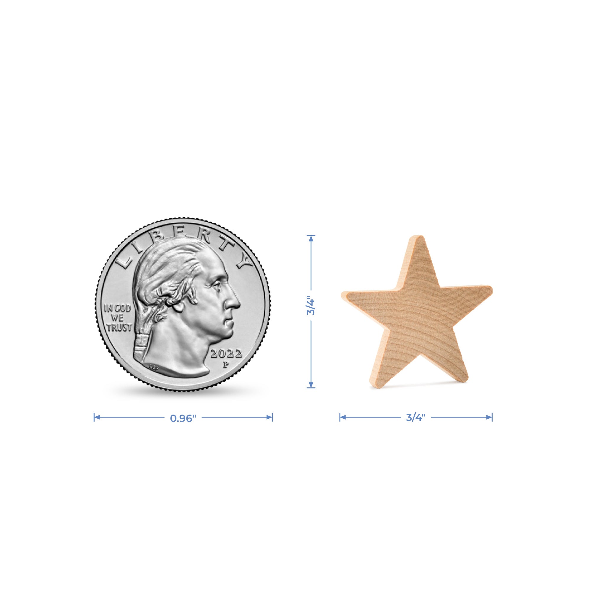 Wooden Star Cutout, 3/16" Thick