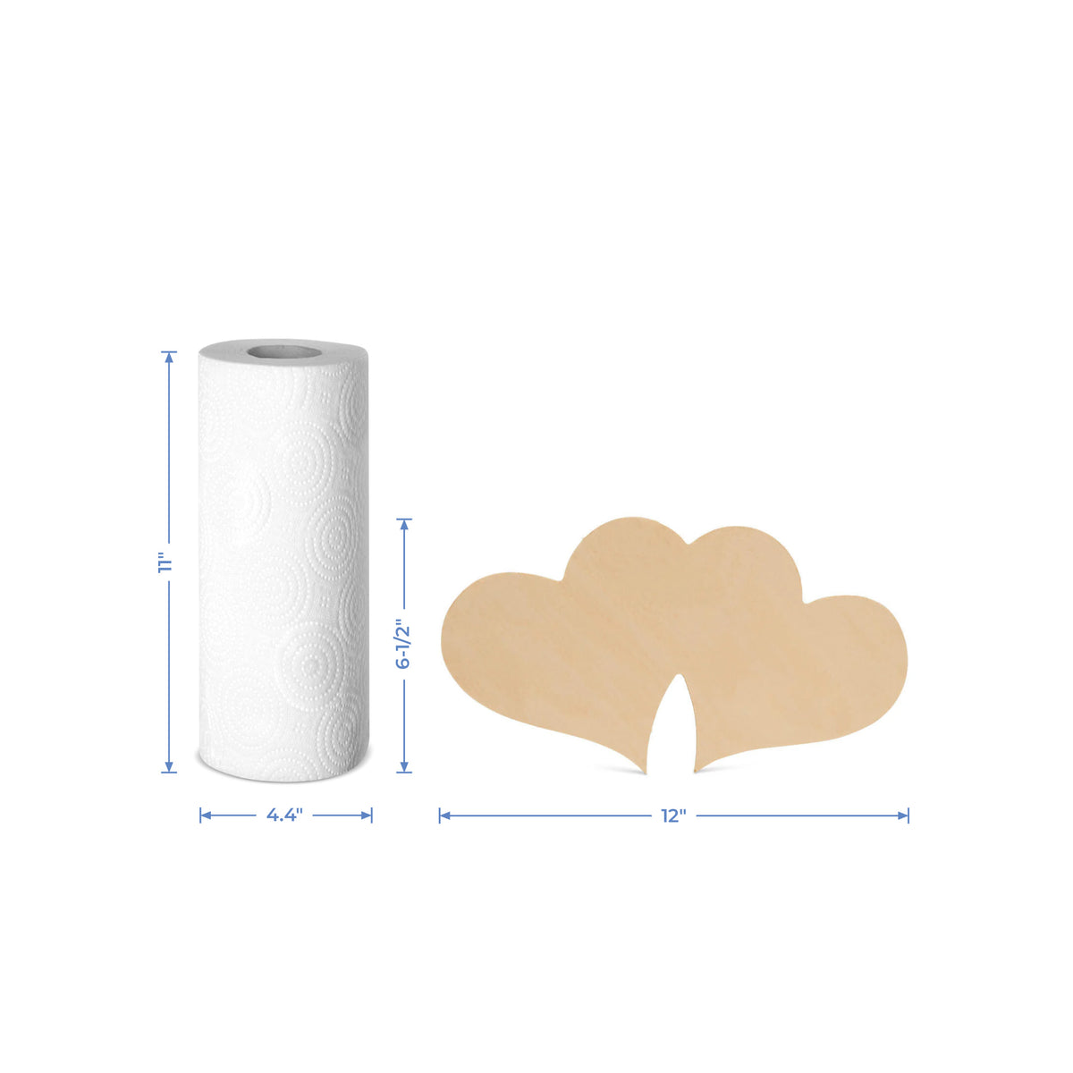 Wood Double Heart Cutout, 12" x 6-1/2"