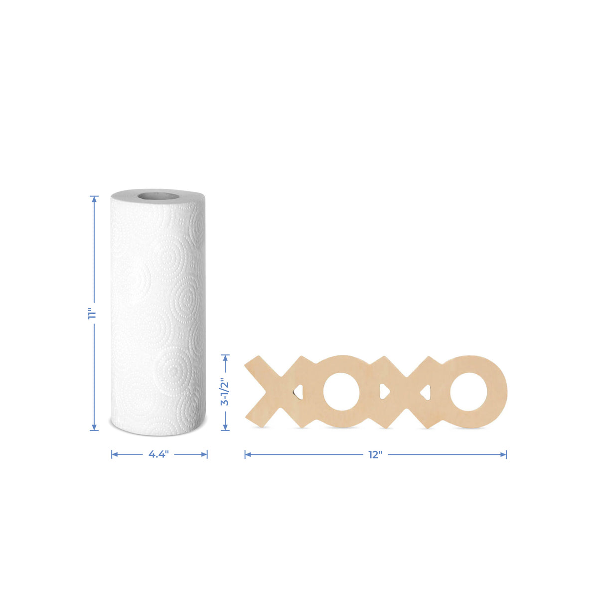 Wood "XOXO" Cutout, Large 12" x 3-1/2"