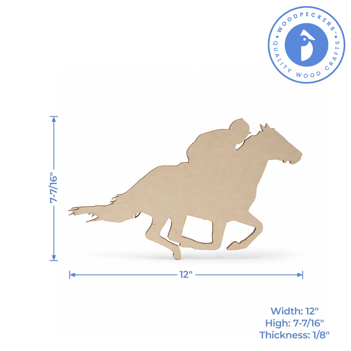 12" Kentucky Derby Horse and Rider Cutout