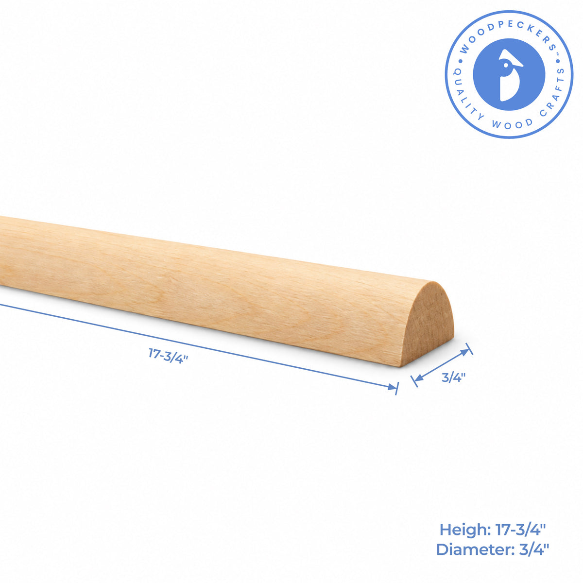 3/4" X 17-3/4" Wooden Split Dowel