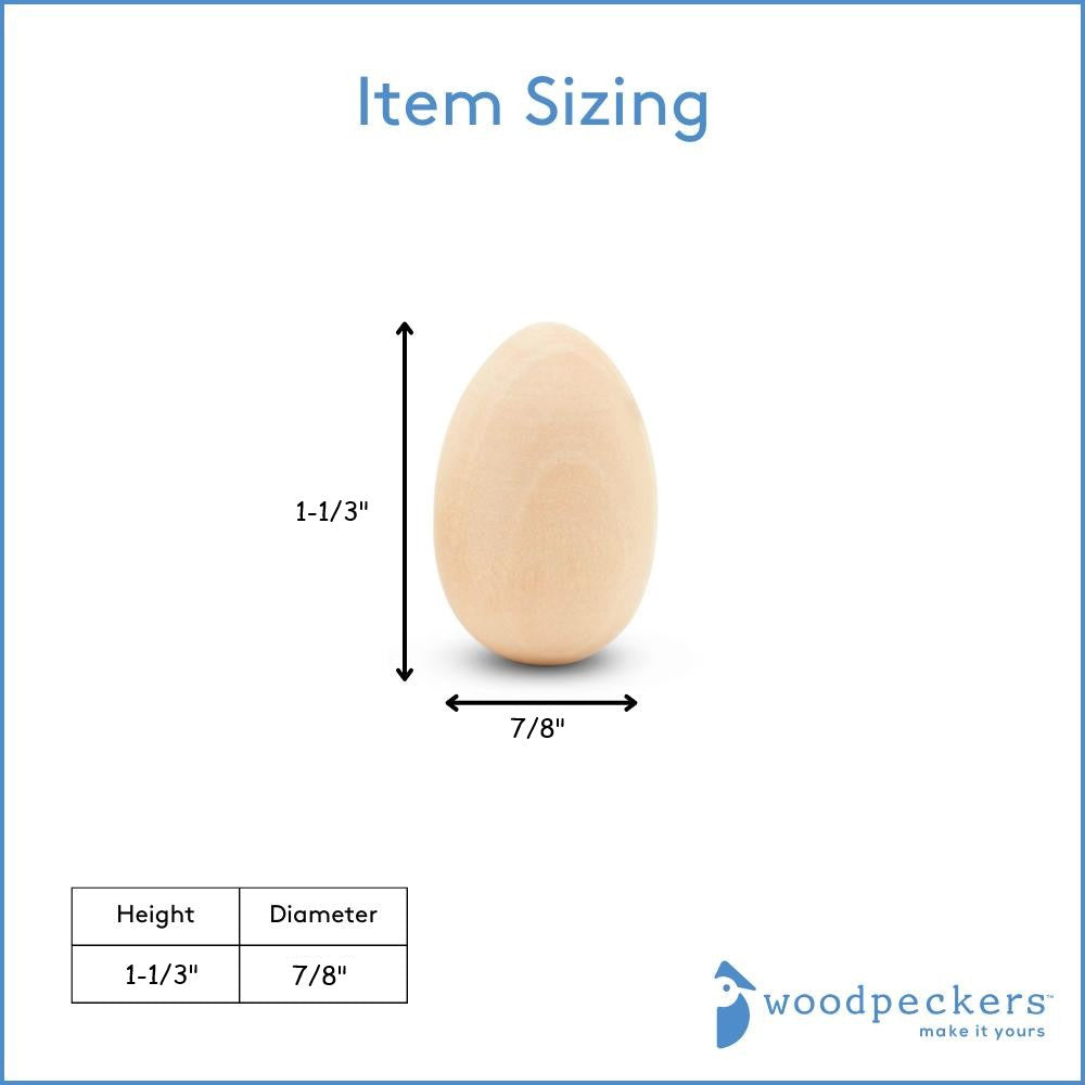1-1/3" Wooden Egg