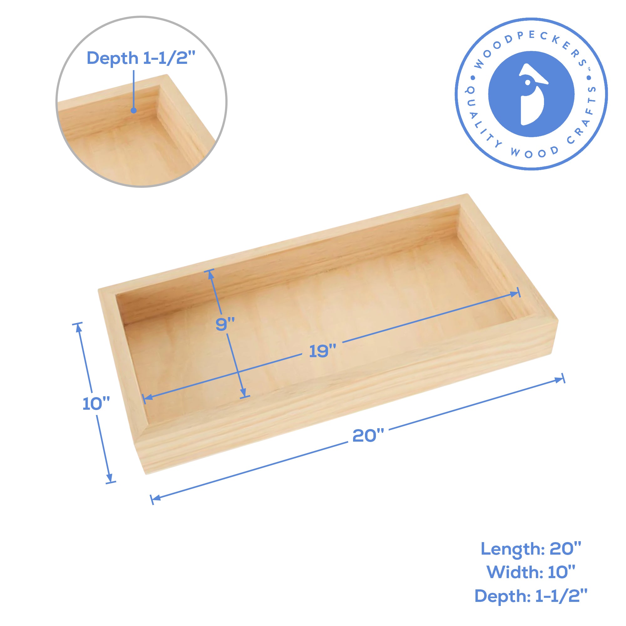 Cradled Painting Panel, 10" x 20" x 1-1/2" Depth