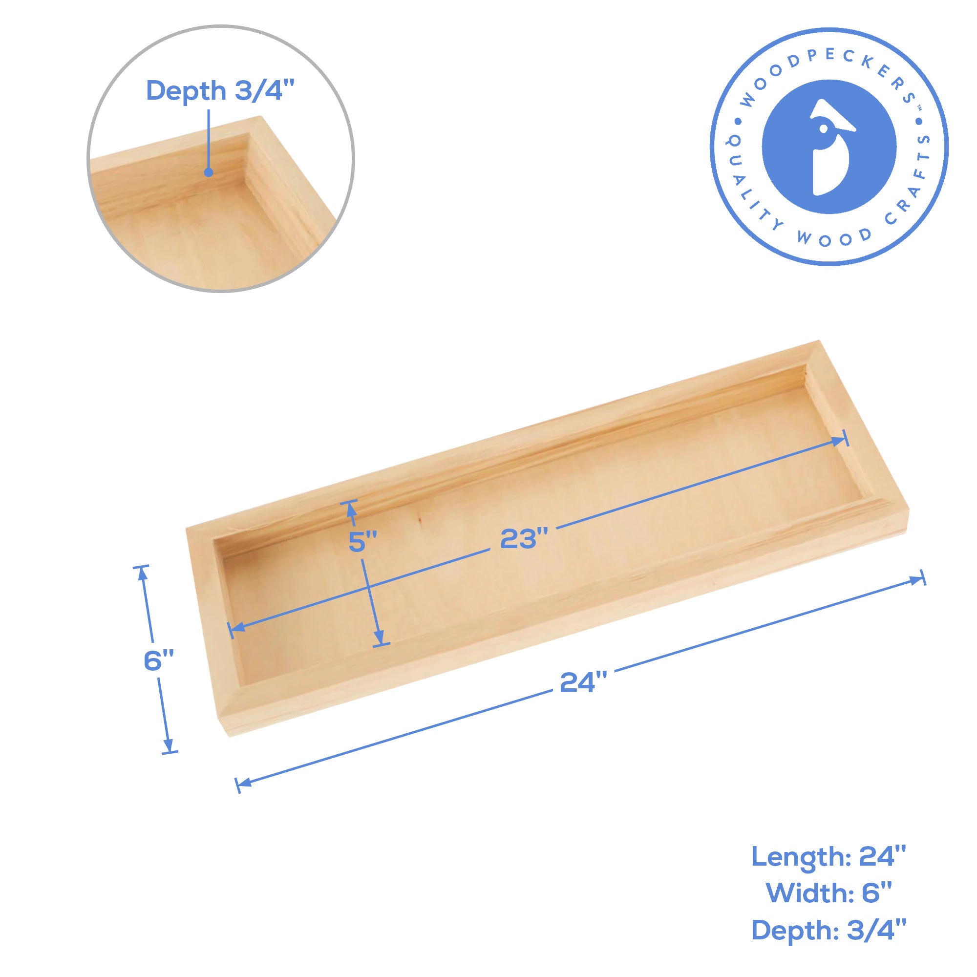 Cradled Painting Panel, 6" x 24" x 3/4" Depth