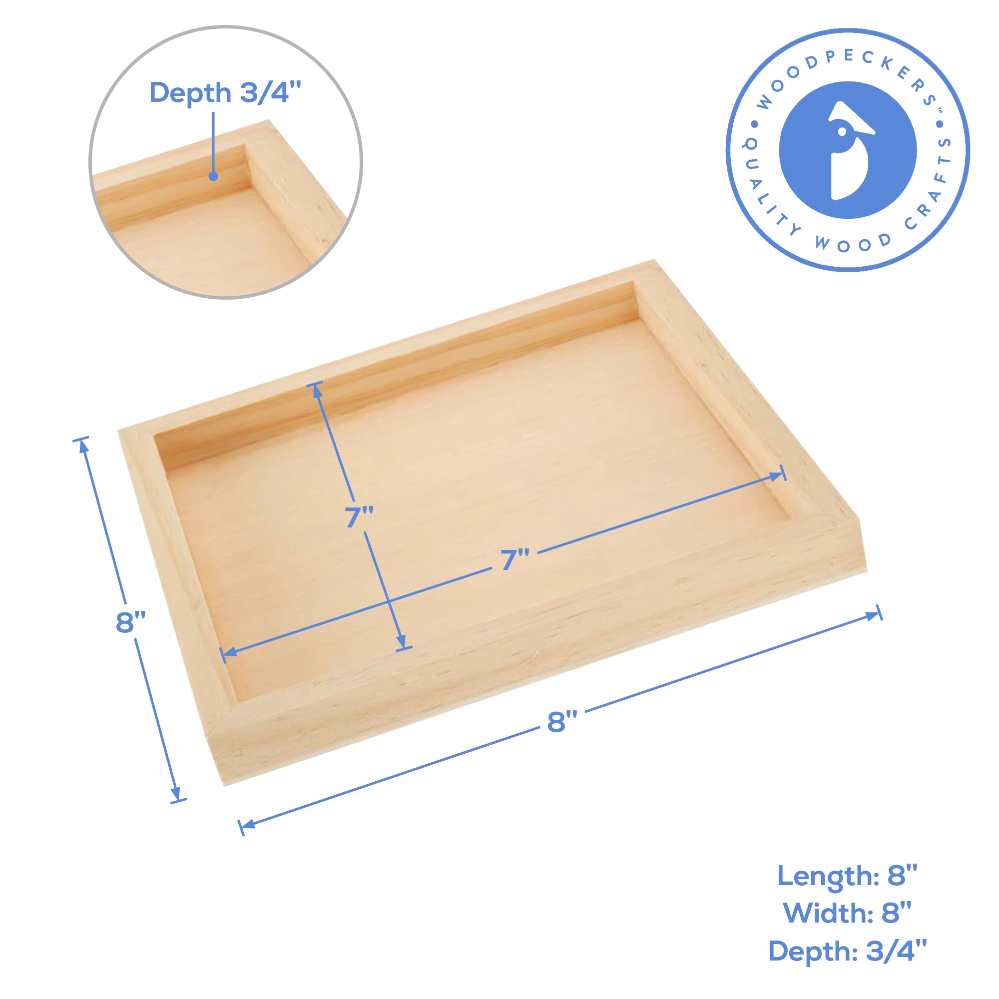 Cradled Painting Panel, 8" x 8" x 3/4" Depth