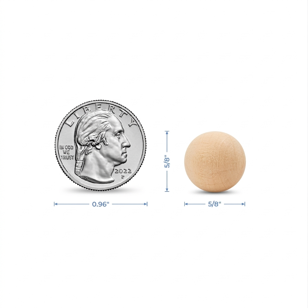 5/8" Round Wooden Ball