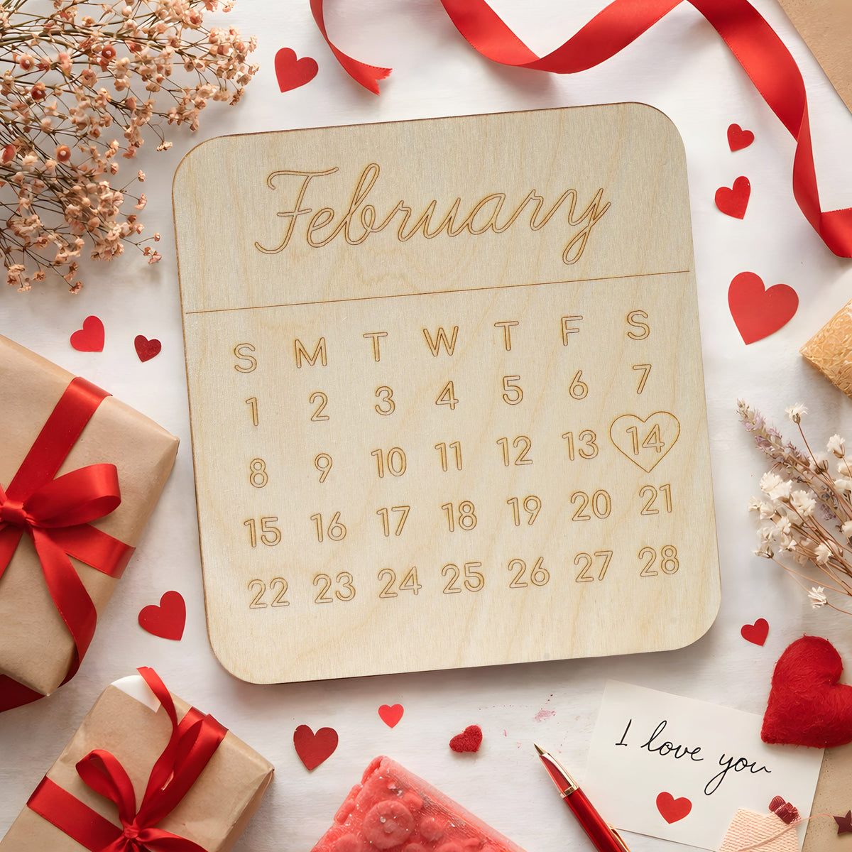 18" February Calendar Cutout