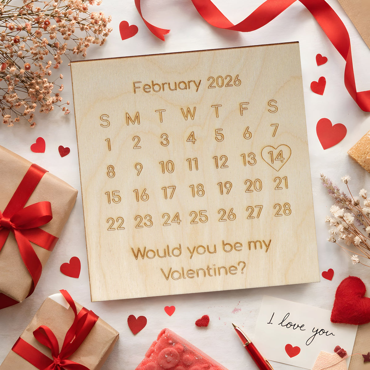4" "Will You Be My Valentine” Calendar Cutout