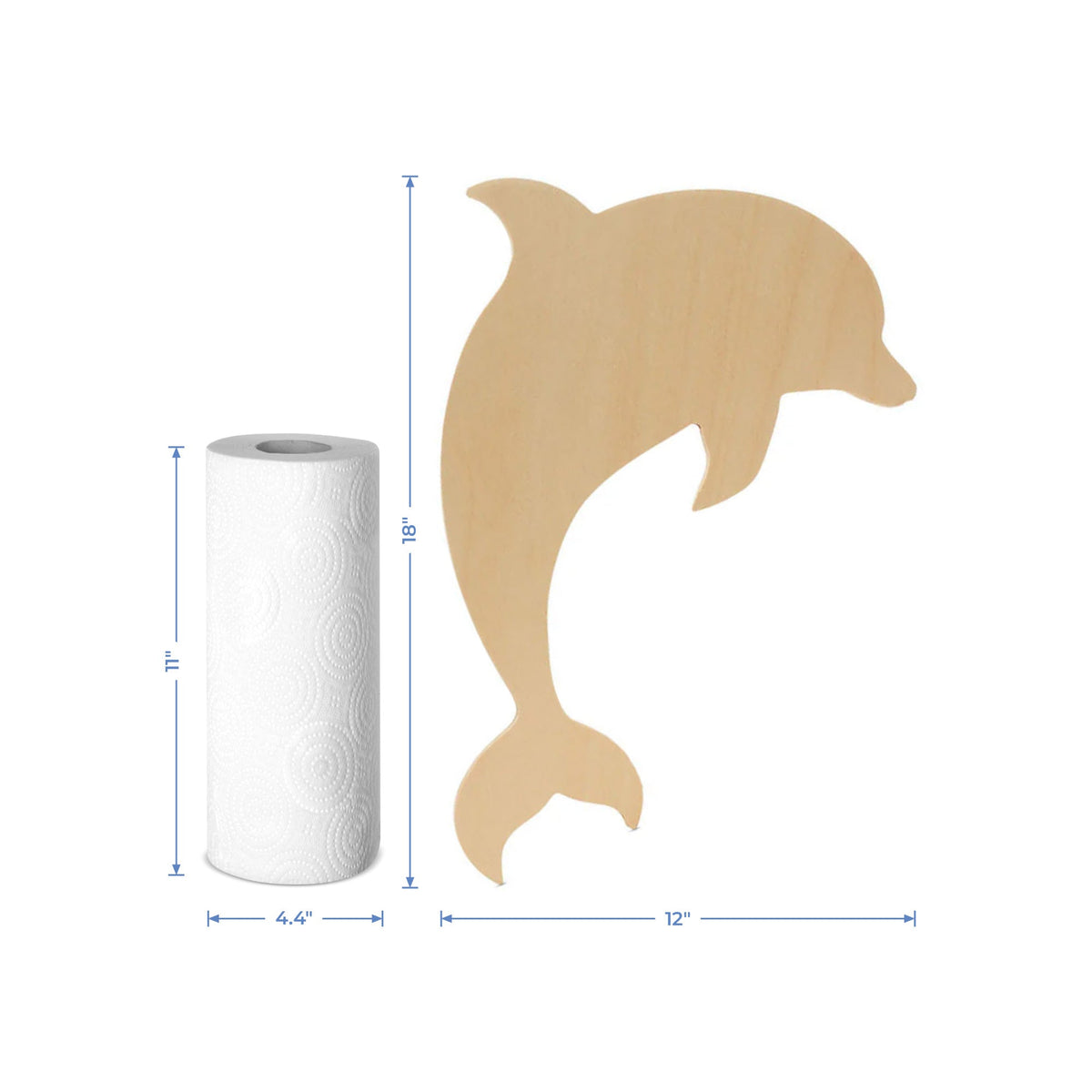 18" Wood Dolphin Cutout