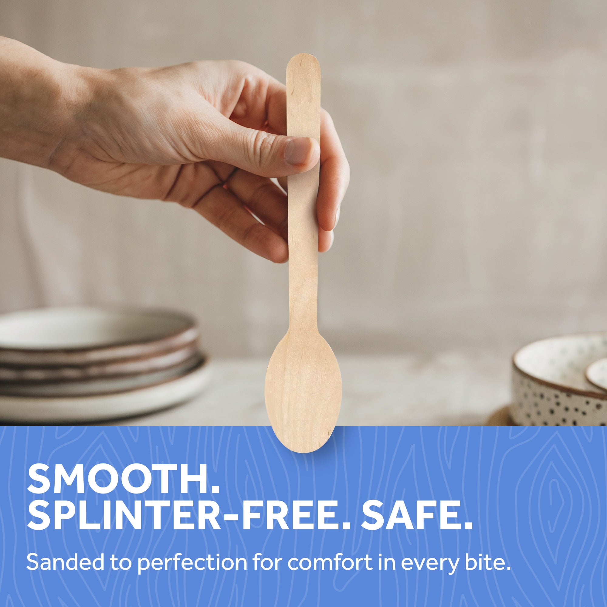 Disposable Spoons, 6-1/2", Pack of 100