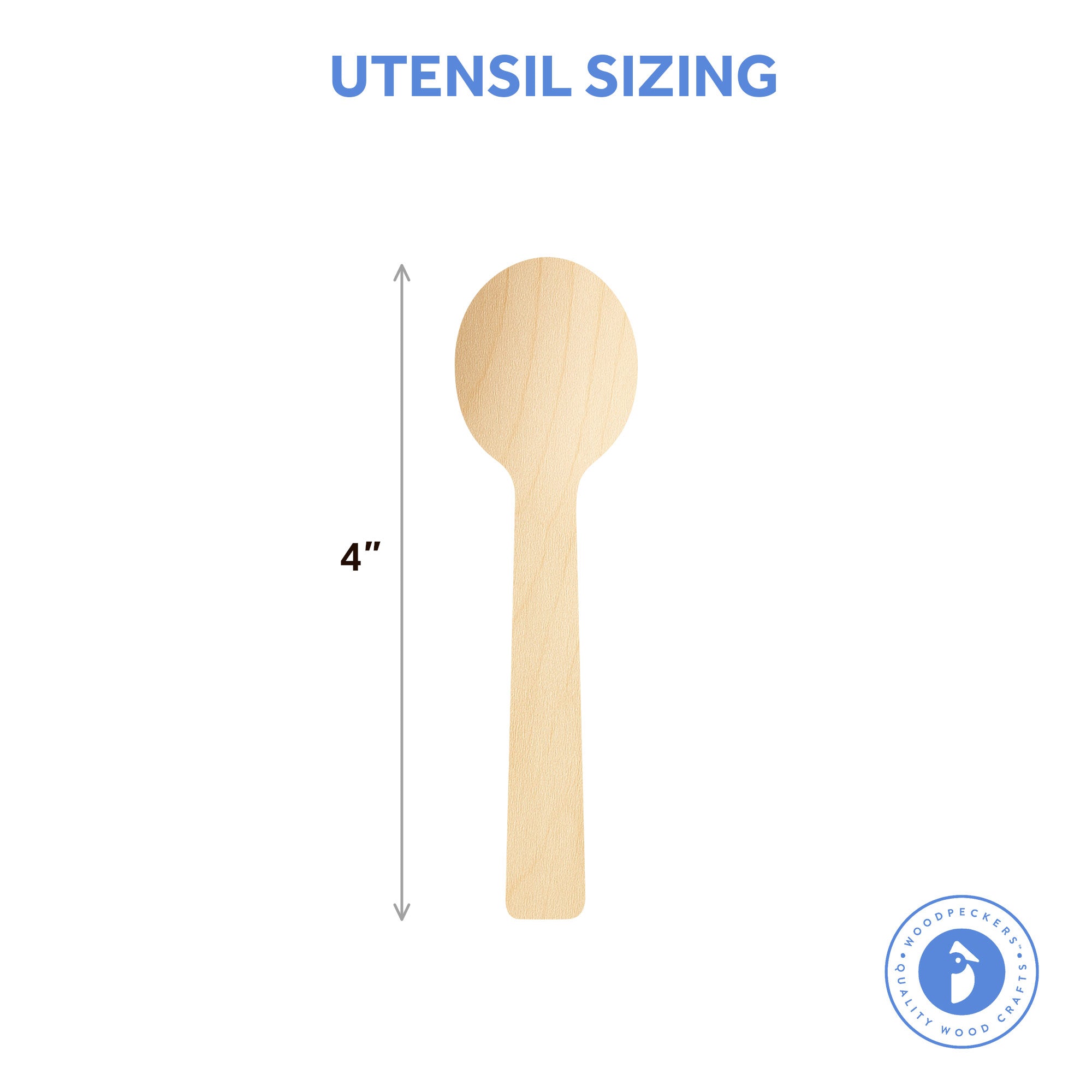 Disposable Dessert Spoons, 4", Pack of 100