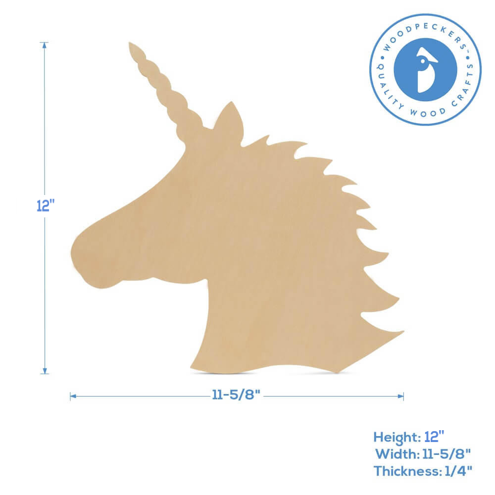 12" Wood Unicorn Cutout
