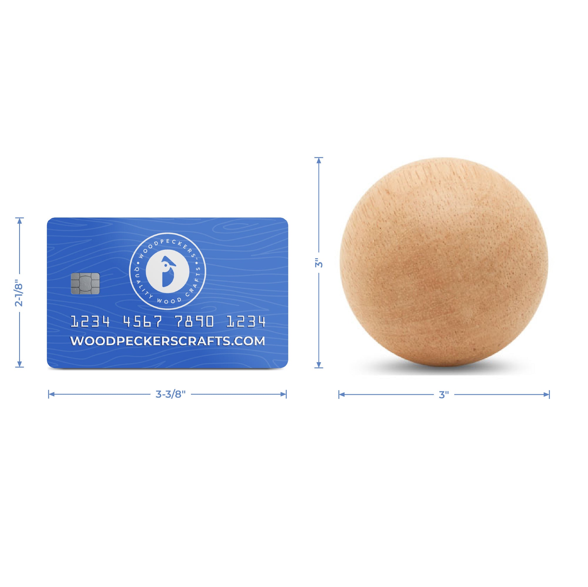3" Round Wooden Ball