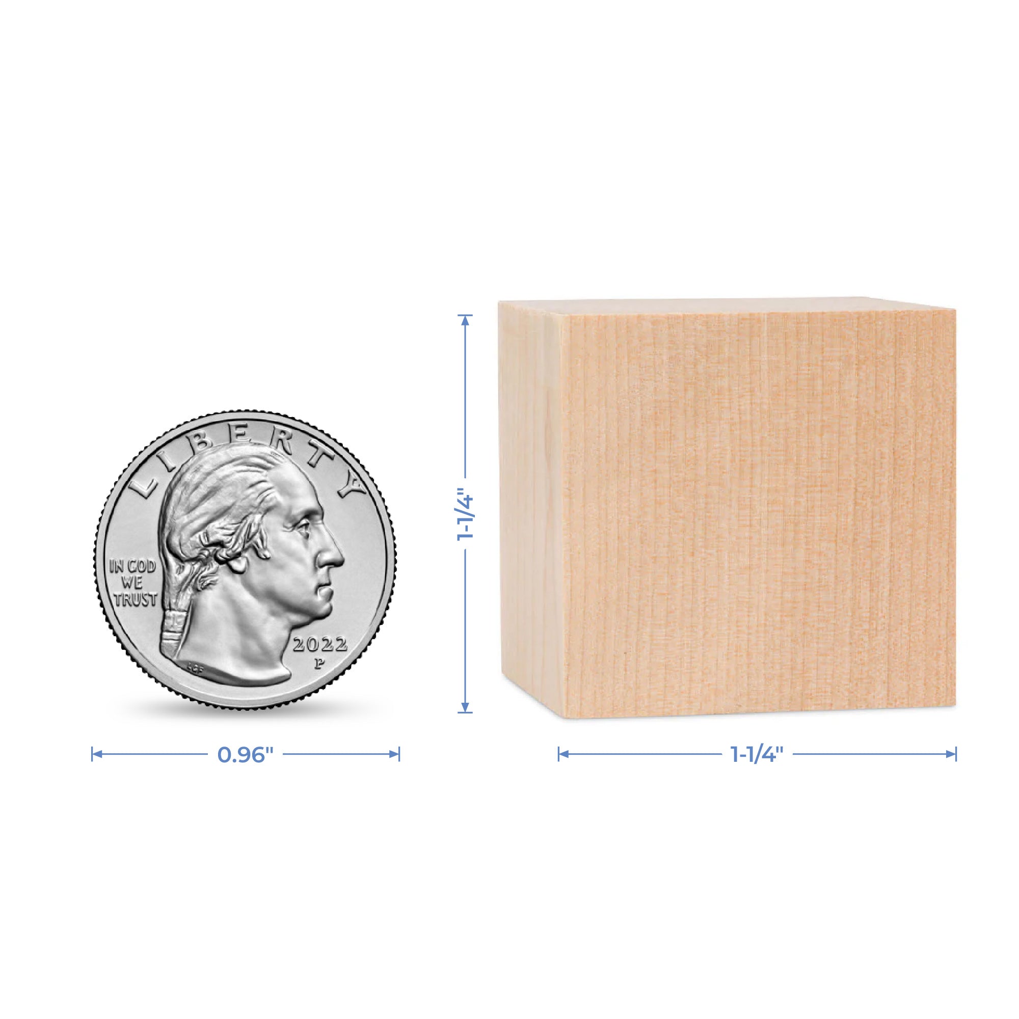 1-1/4" Wooden Block