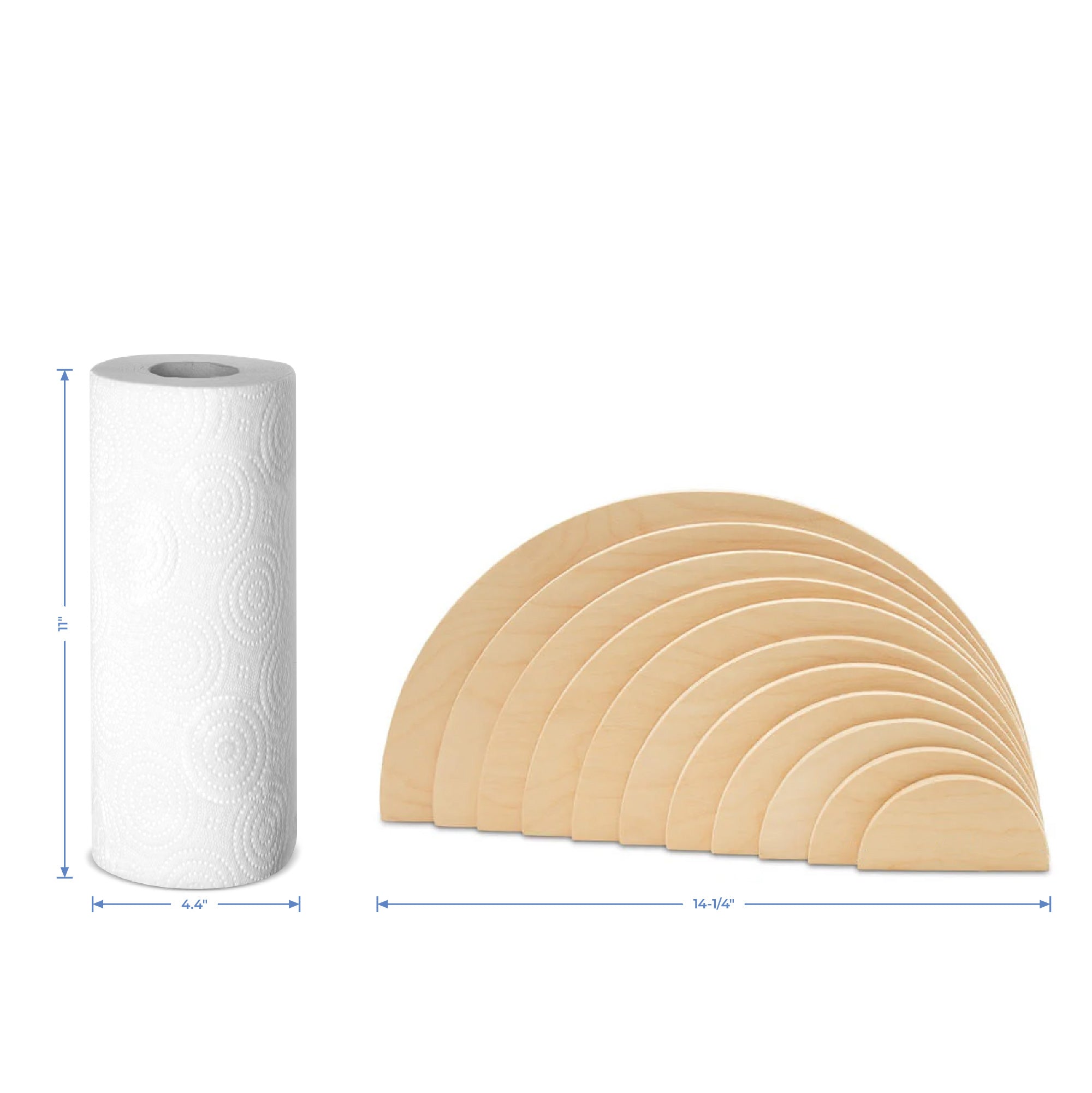 Wooden Rainbow Semicircle Building Set, Set of 11