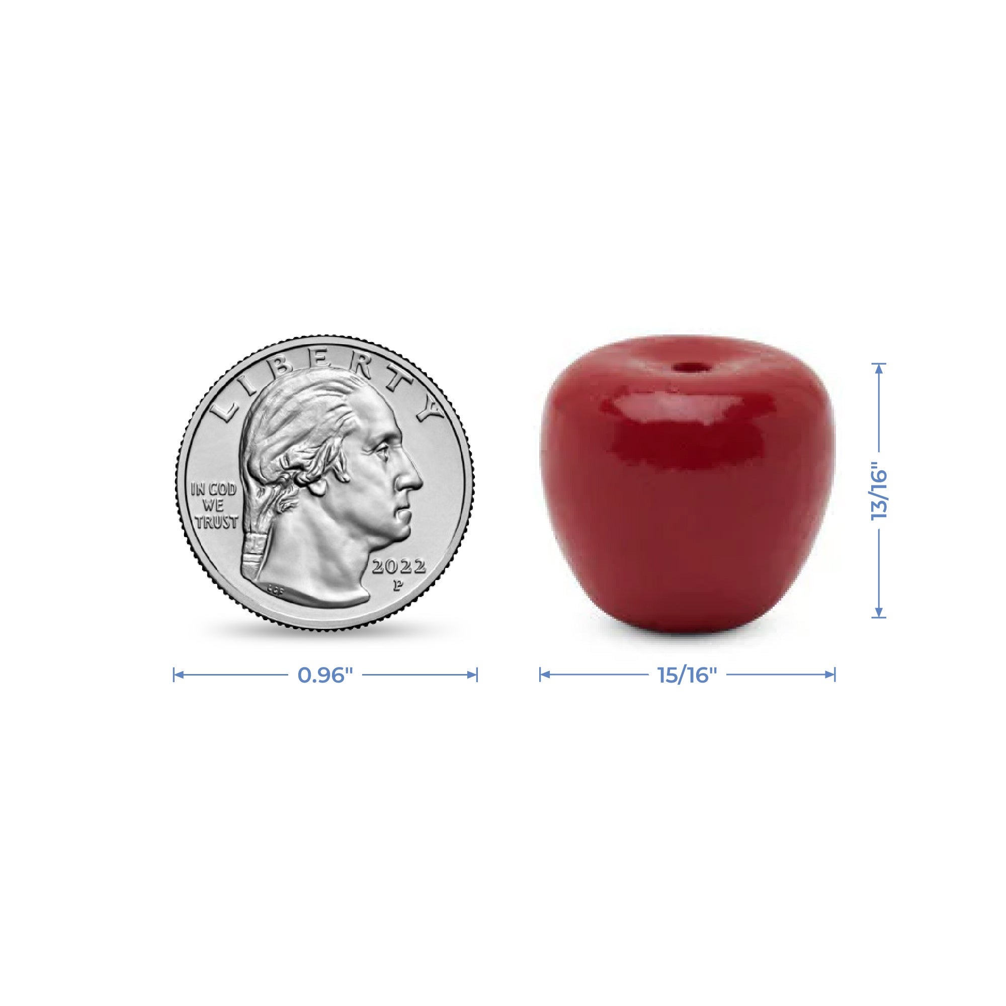 1” Cherry/Apple, Red