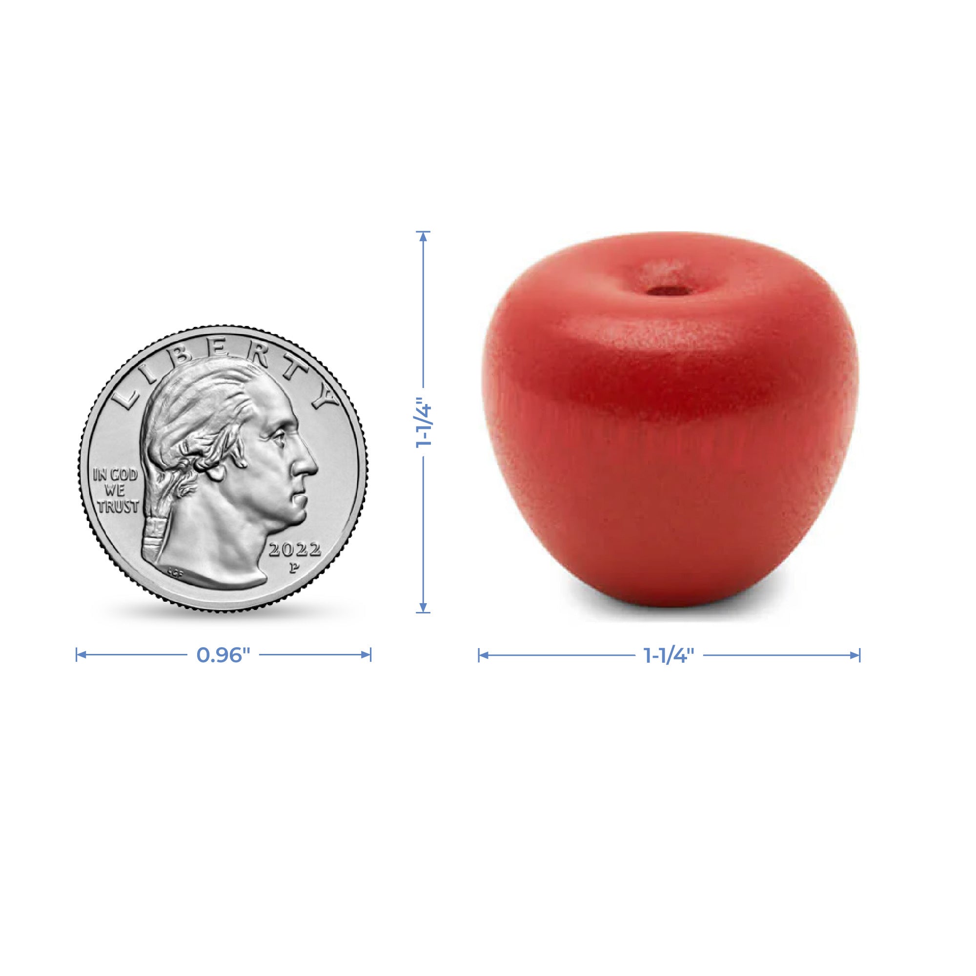 1-3/8" Crab Apple, red