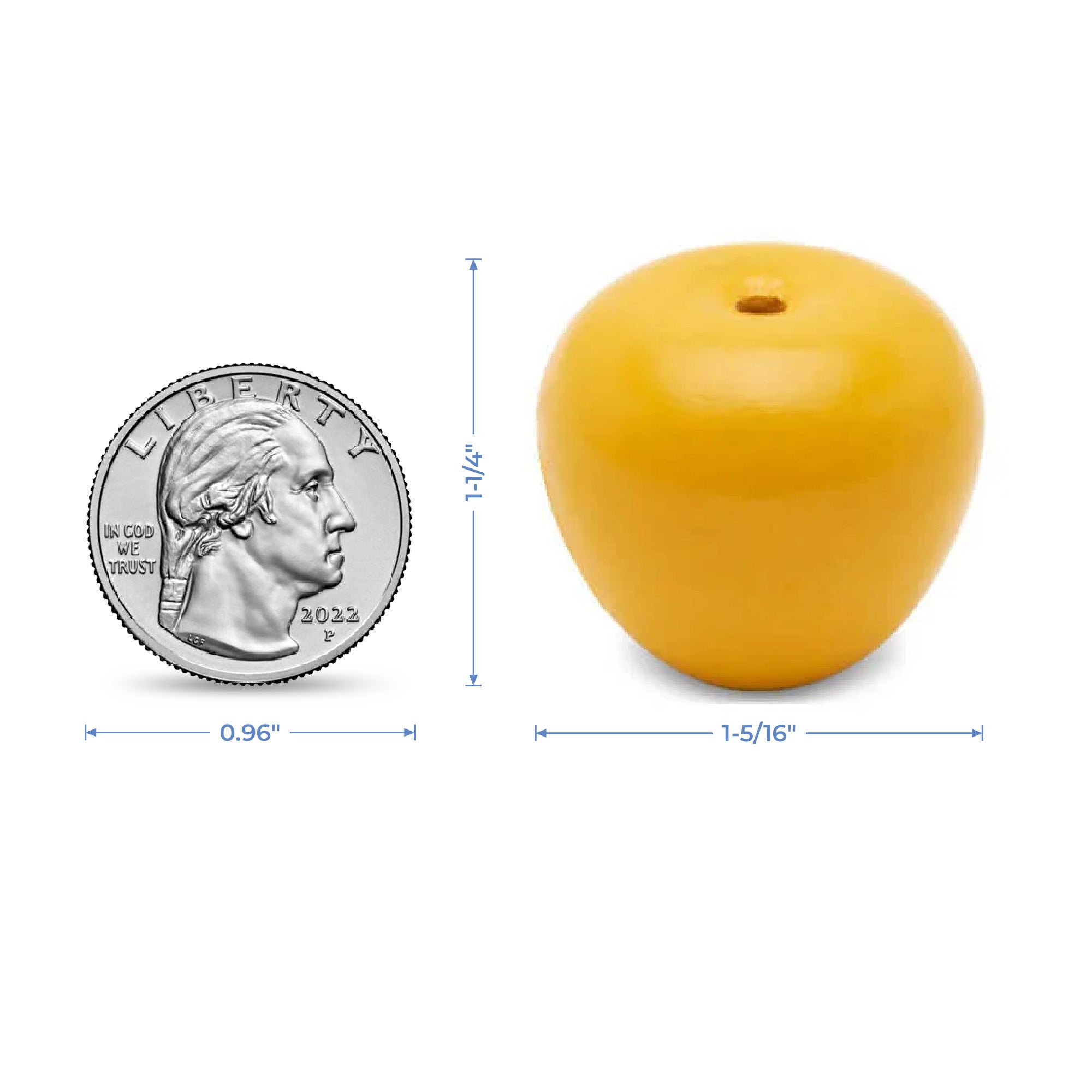 1-3/8" Crab Apple, yellow