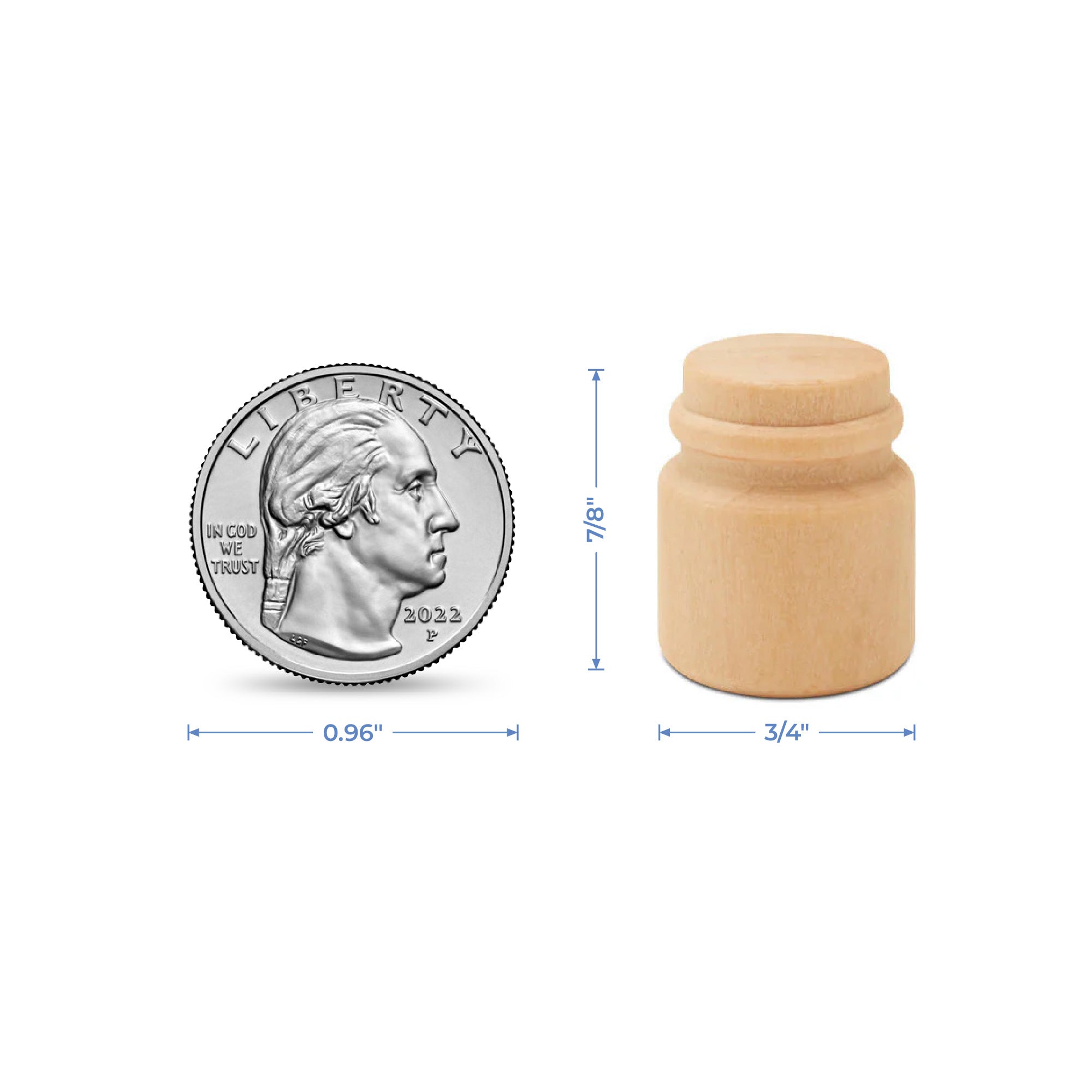Miniature Mason Jar, 3/4”