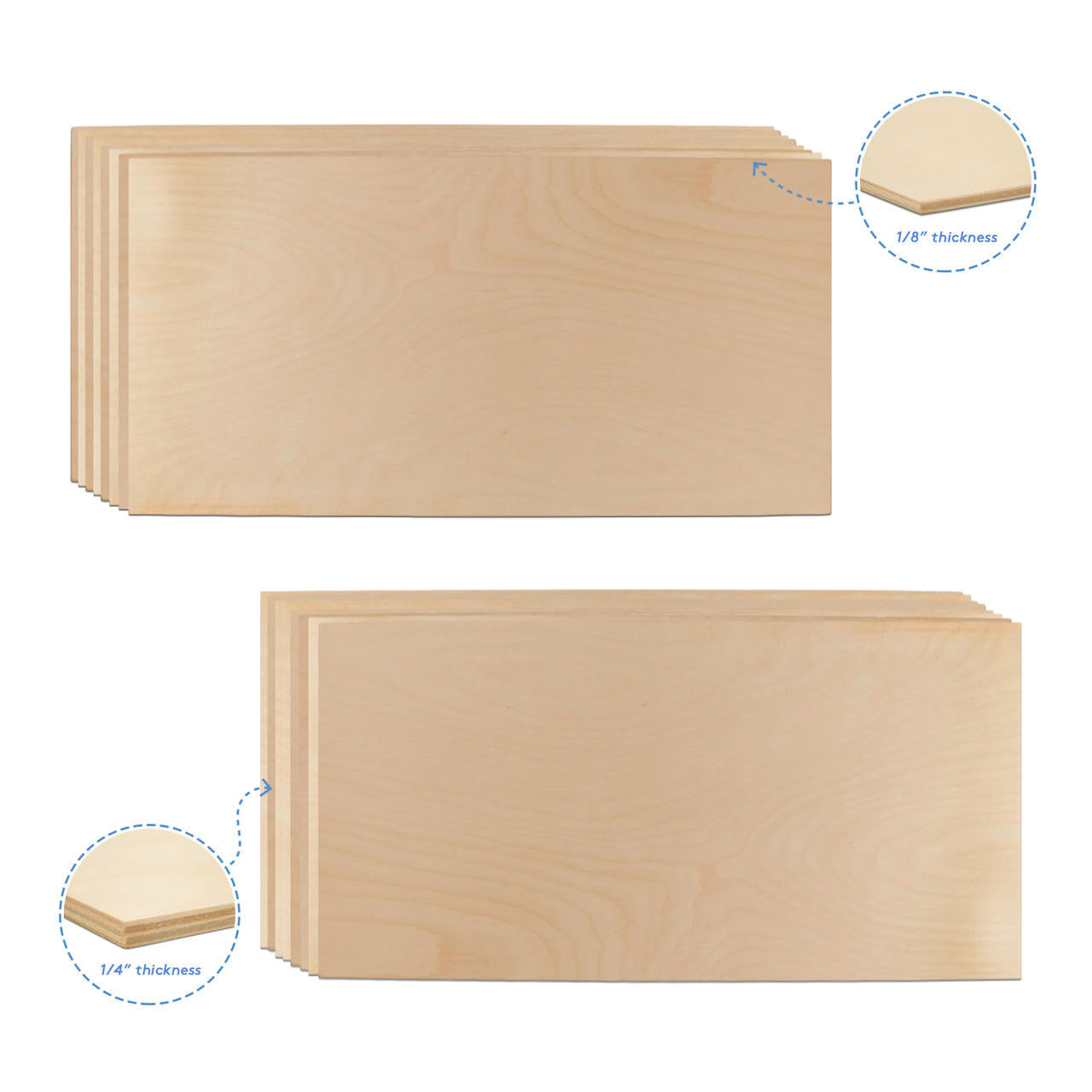 Baltic Birch Plywood B/BB, 16 Pack, 12 x 24-inch Bundle