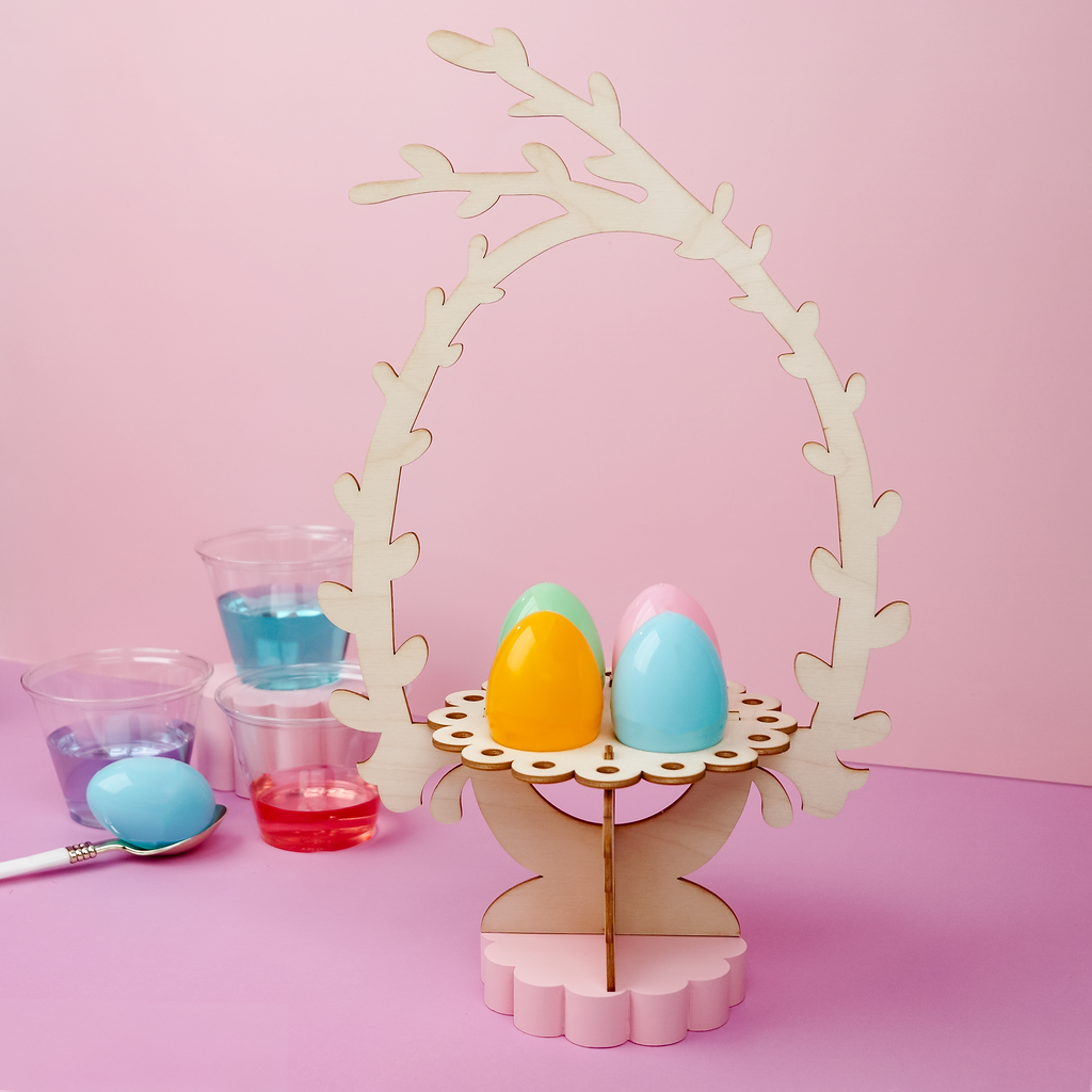 4-Egg Display Kit With Eggs, Bird Nest Style