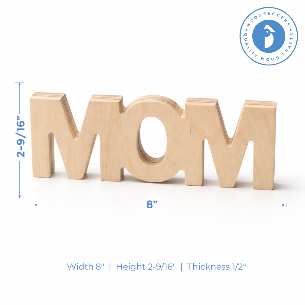 8" Chunky Wood Mother's Day Mom
