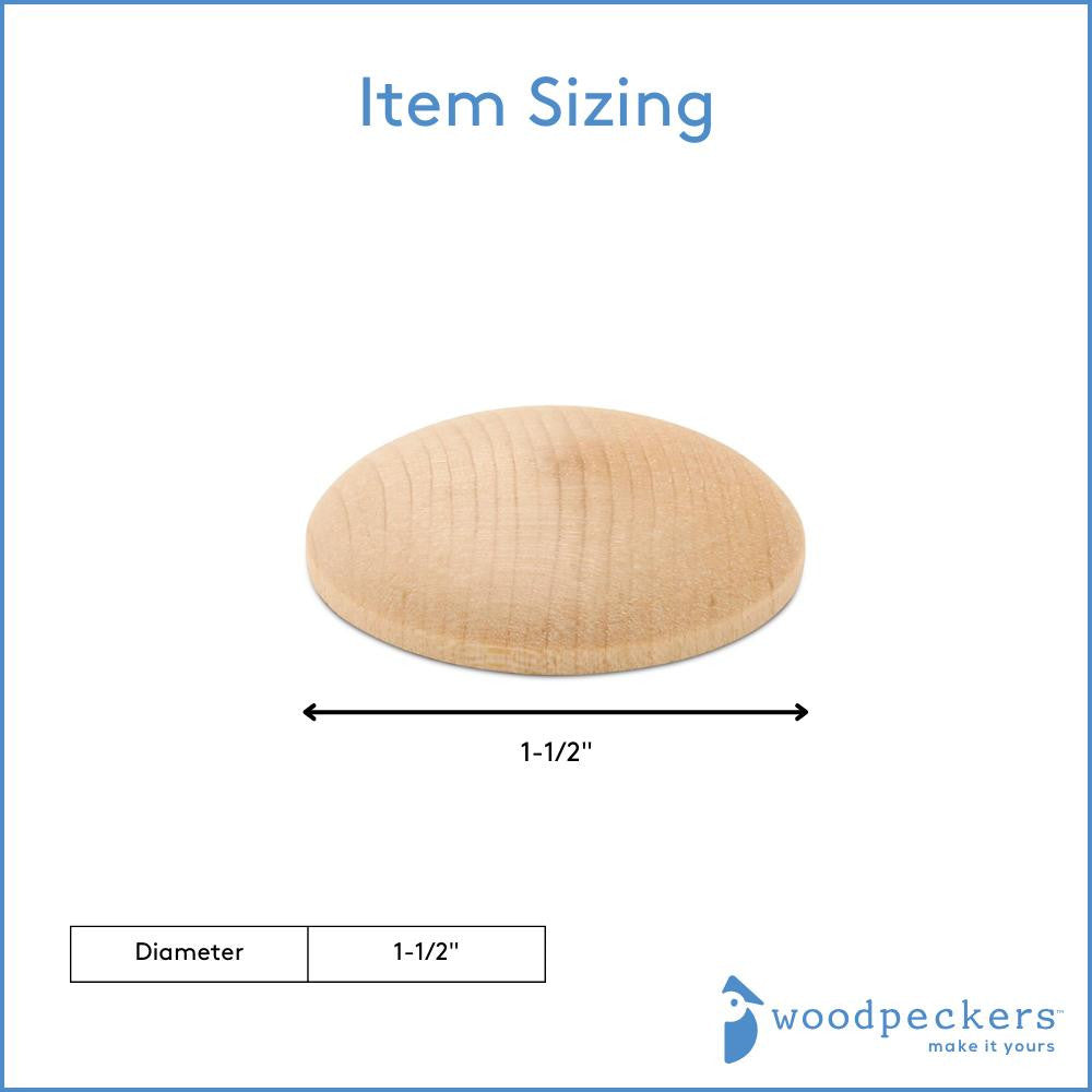 1-1/2" Domed Wooden Disc