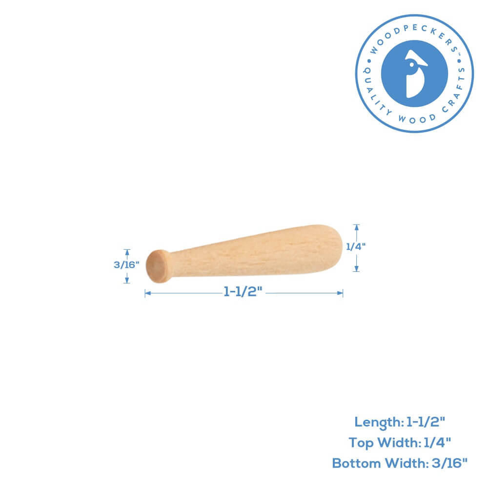 Woodpeckers Crafts 1-1/2" Mini Baseball Bats